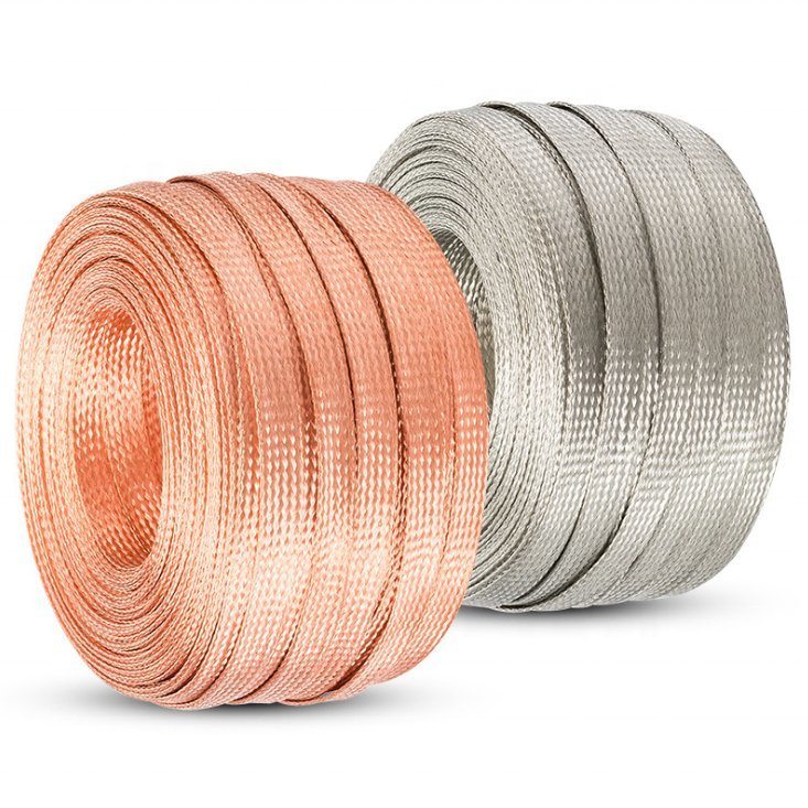 10 Square Copper Braided Strip Bare Tinned Copper Wire Conductive Strip
