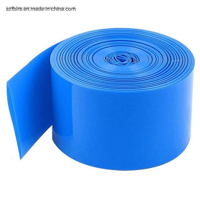 
                30-630 mm de longueur à plat PVC gaine thermorétractable couleur bleue Emballage de la batterie
            