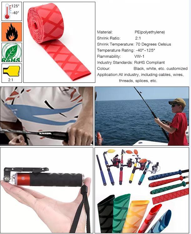 
                Canna da pesca con racchetta di badminton avvolta con manicotto del tubo termorestringente
            