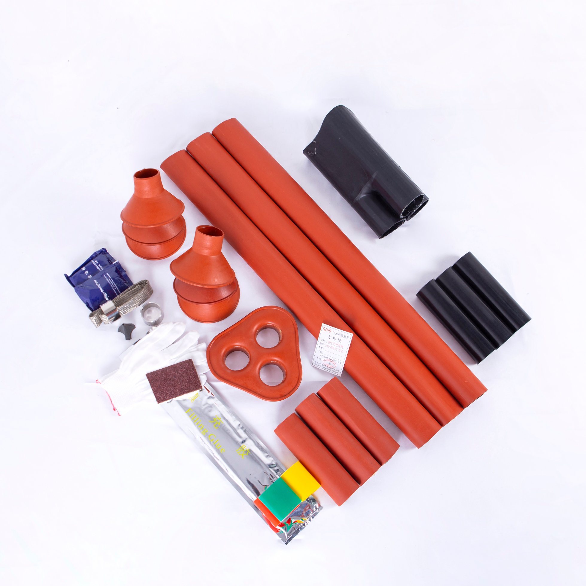 Suzhou Factory 10kv Heat Shrink Cable Accessories Termination Kits, Heat Shrink Straight Joint,