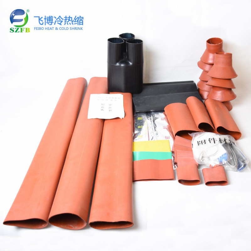 XLPE Cable Accessories 10kv 3 Cores Heat Shrinkable Outdoor Termination Kit