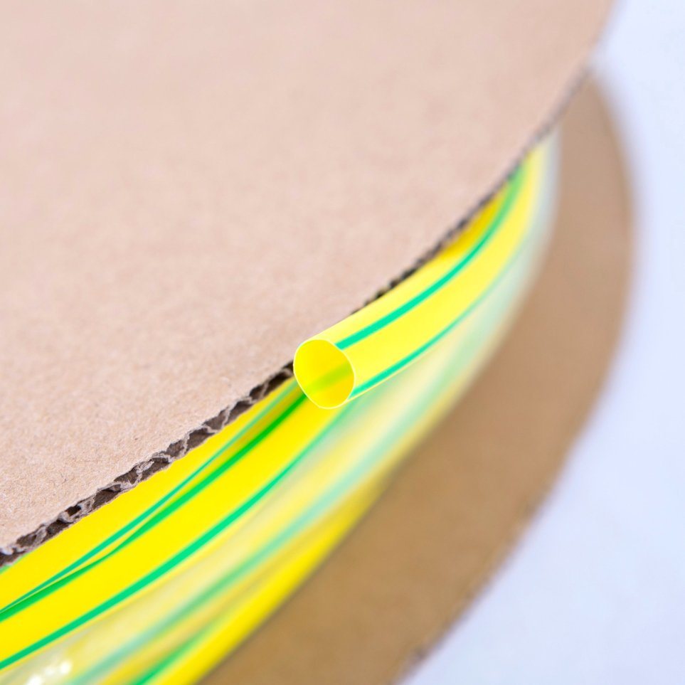 Yellow-Green Heat Shrink Tubing for Earthwire Protection