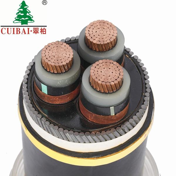 26/35kv Three Core Mv XLPE Insulated Black Jacket Copper/Cu Power Cable