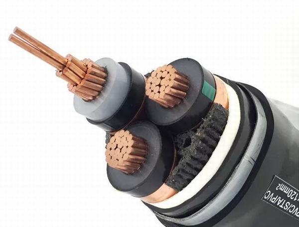 China 
                        8.7/15kv 3X120 185 240 300mm2 Yjv22 Armoured XLPE Cable Cu/XLPE/PVC/Sta/PVC Copper Mv Cable
                      manufacture and supplier