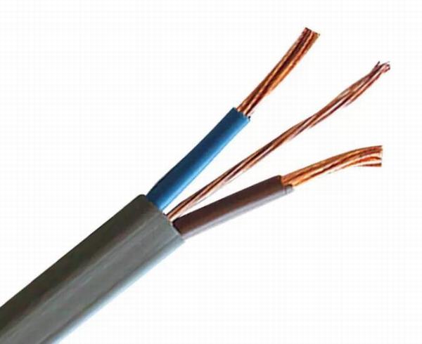 China 
                                 PVC plana Cable eléctrico de 3 núcleos de X2.5sqmm funda dura Línea de hogar con el color blanco                              fabricante y proveedor