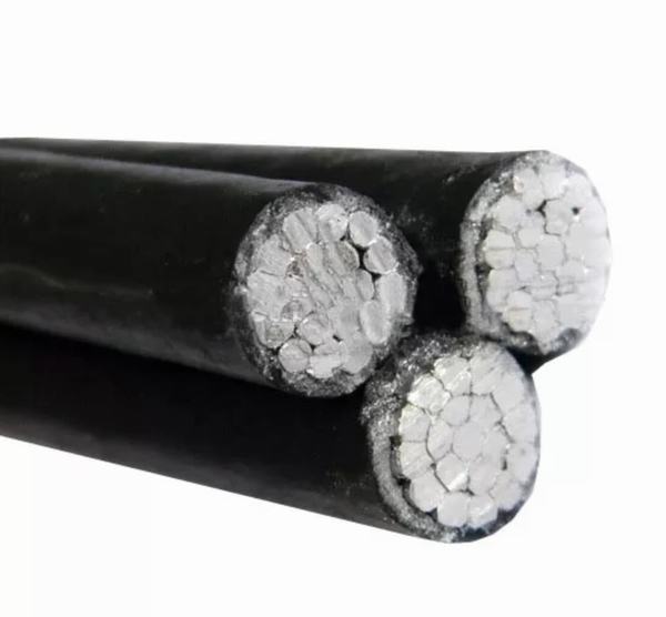 PVC Insulated Aerial Electrical Cable with 0.6/1 Kv AAC Conductors Triplex Service Drop Cable