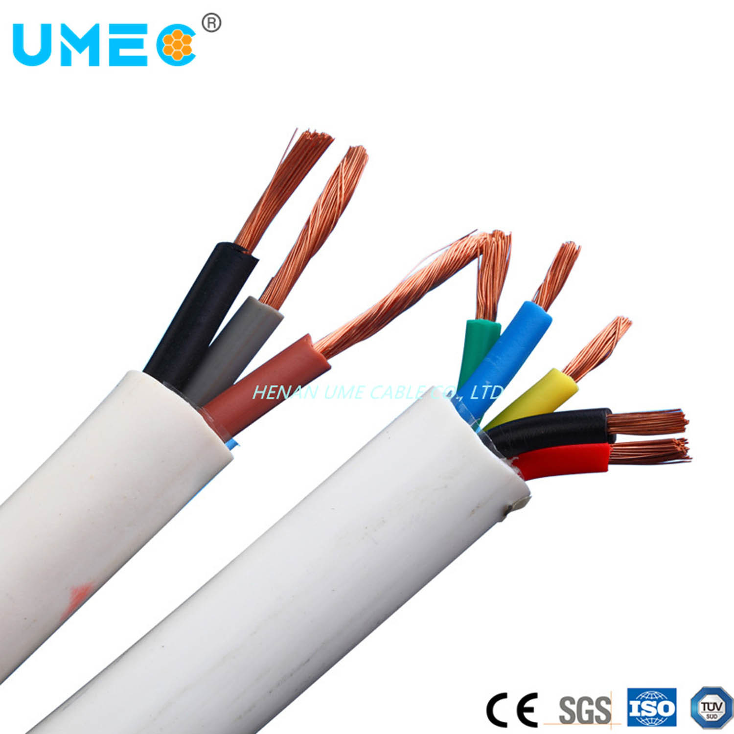 
                0,5 mm2 de 0,75 mm2 de múltiples núcleos aislados con PVC, recubierto de PVC flexible Cable H03vvf cable
            