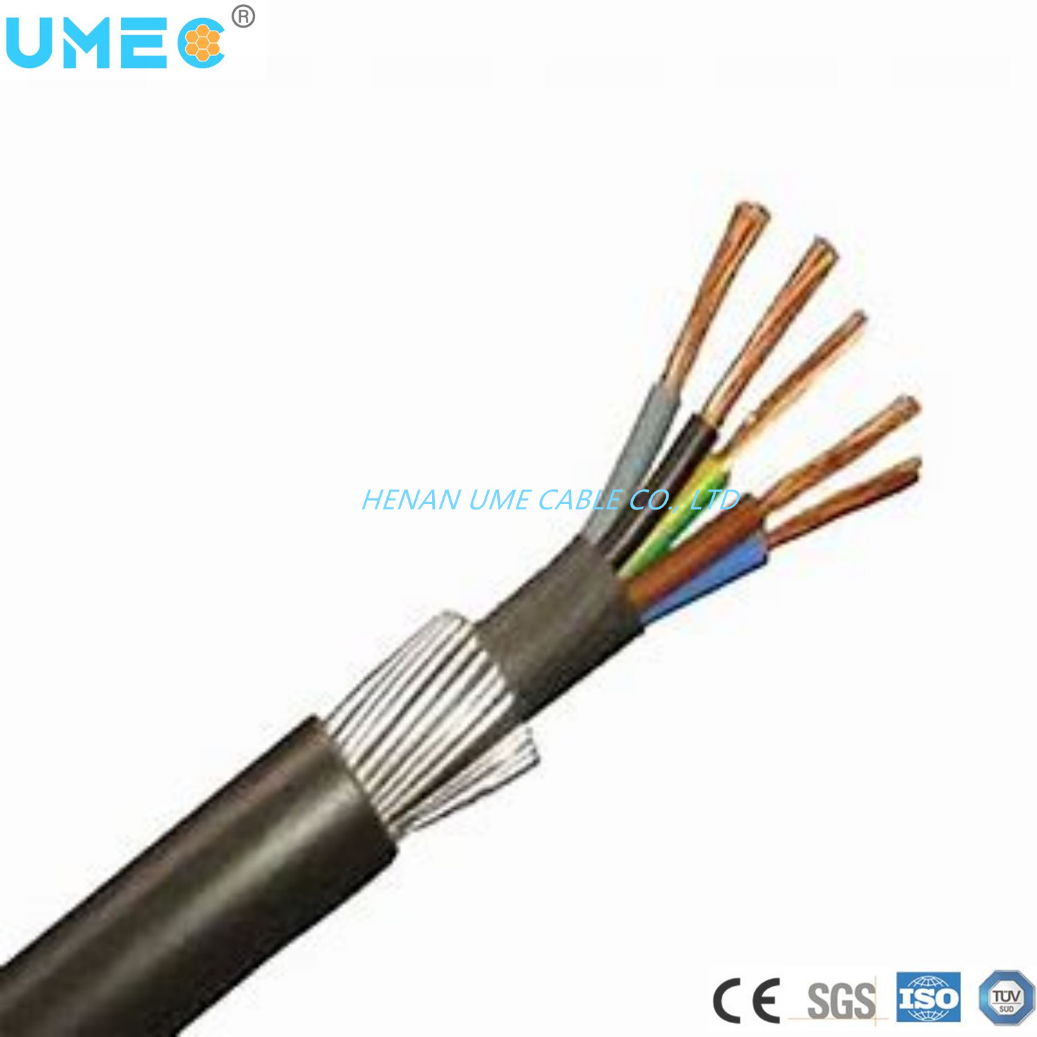 
                Basse tension 0.6/1kv Conducteurs de cuivre/aluminium Câble d′alimentation souterraine multicoeurs
            