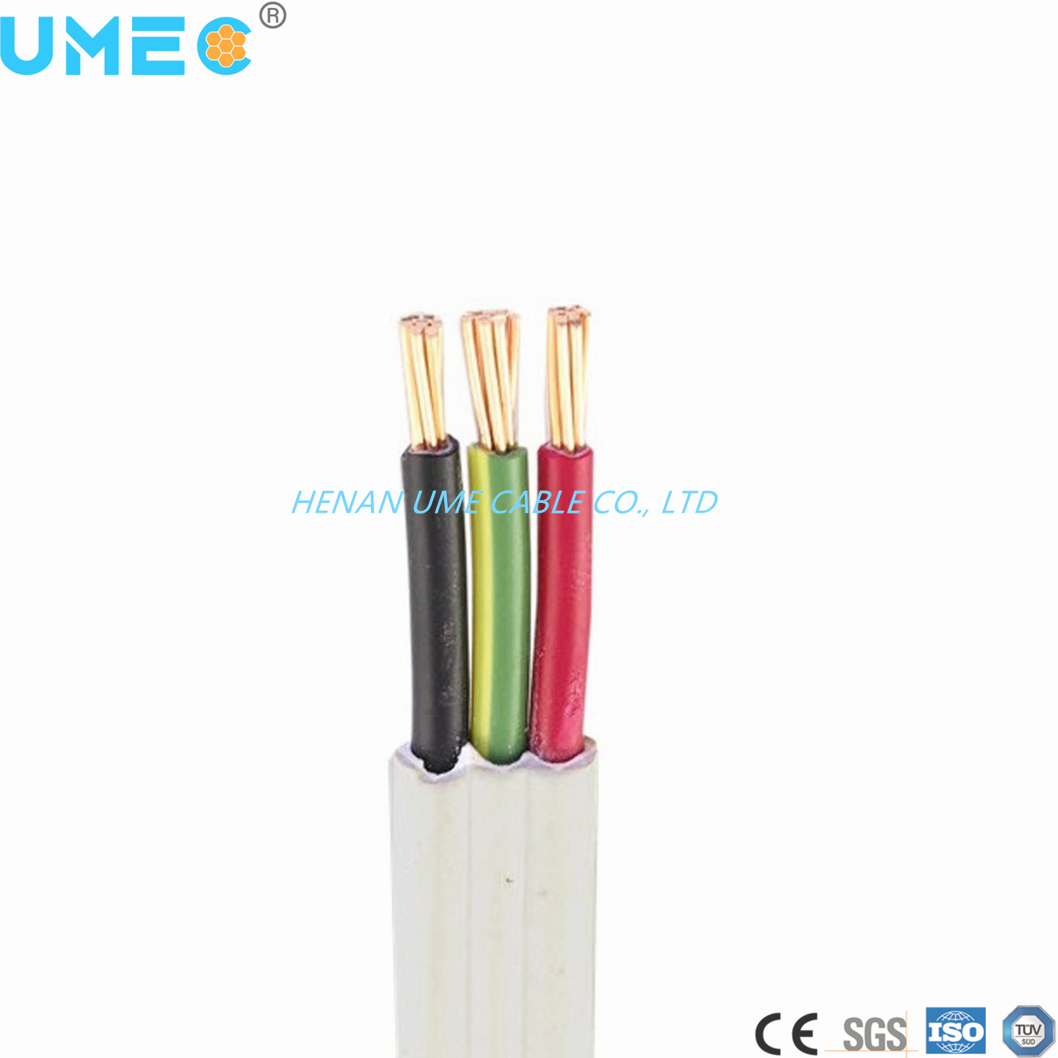 1.5mm 2.5mm 4mm Electirc Wire Thermo Plastic-Sheathed Light Commercial TPS Flat Cable