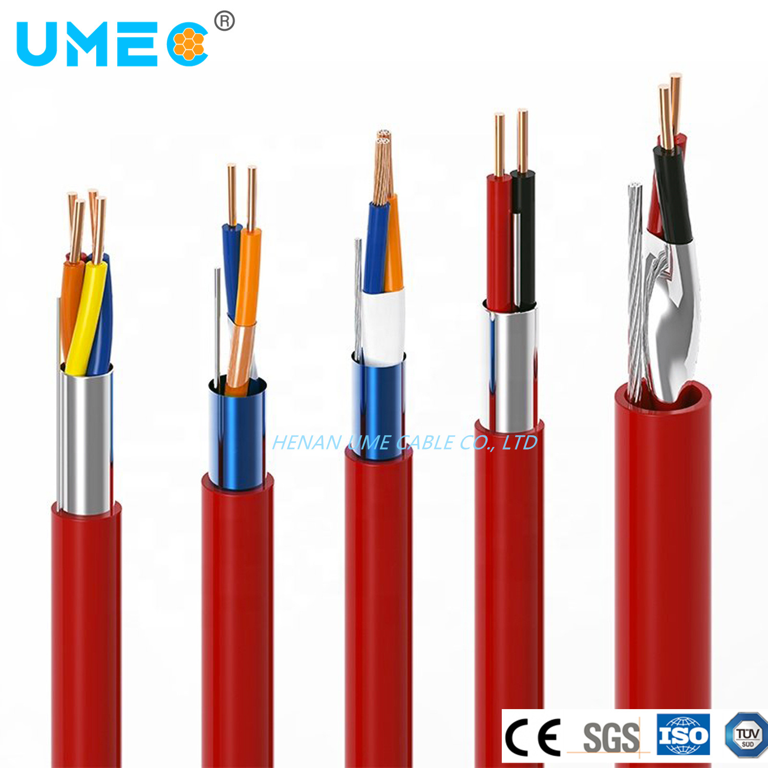 14 AWG 2cores Solid Fplr Rated Shielded Fire Alarm Cable