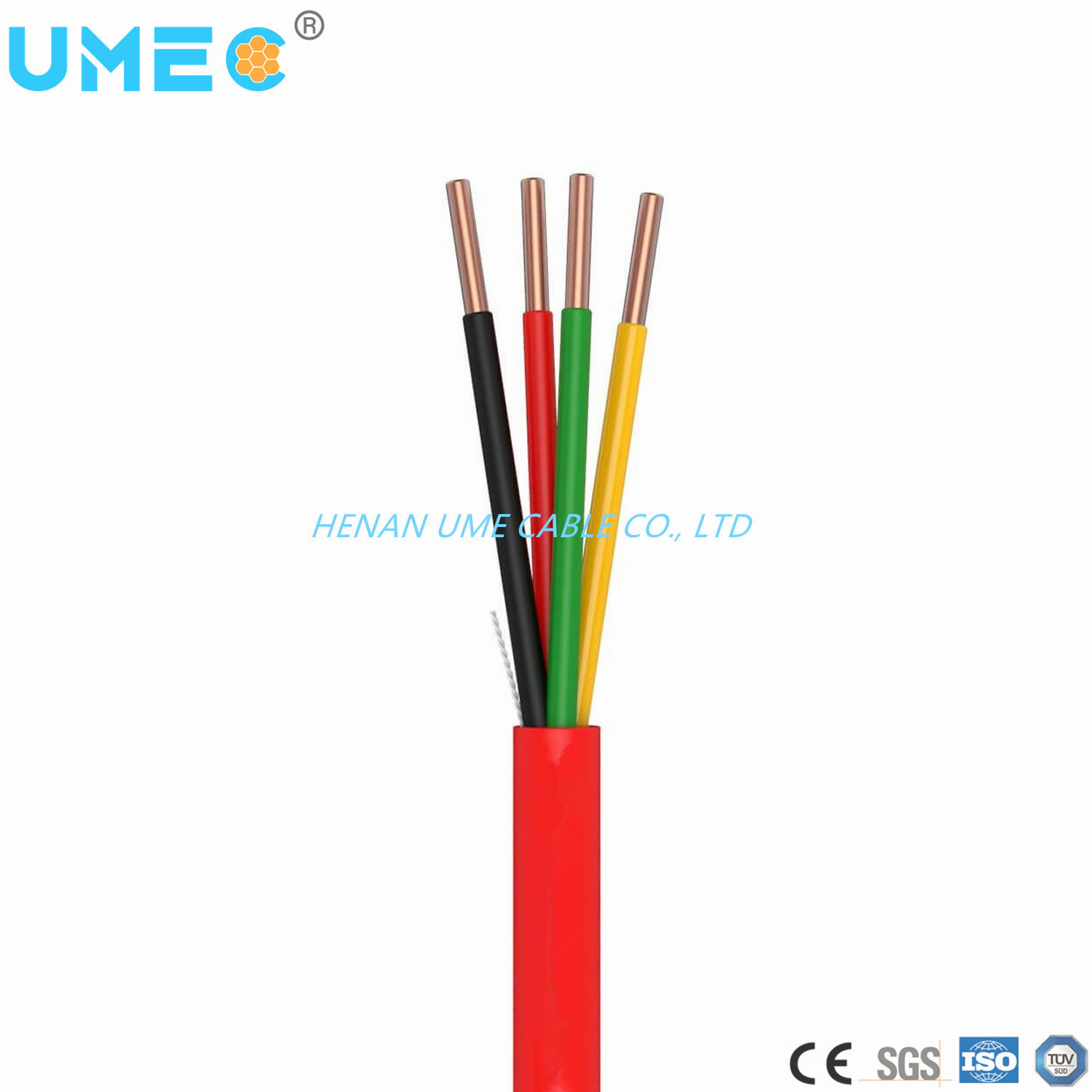 18 AWG 4cores Solid Fplr Rated Shielded Fire Alarm Cable