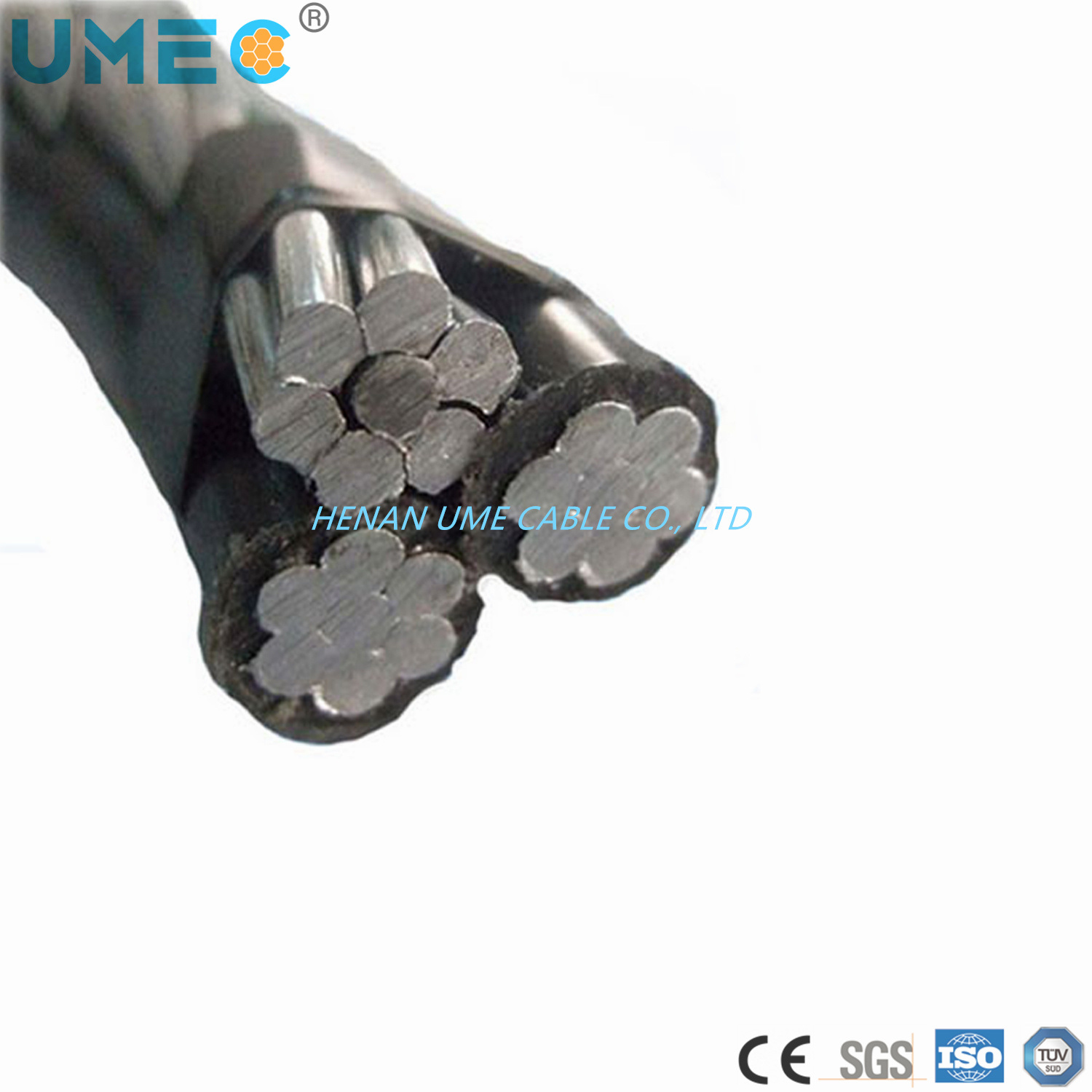 2/4/6AWG AAC/AAAC/ACSR Aluminum Conductor Triplex Service Drop XLPE Insulated ABC Power Cable
