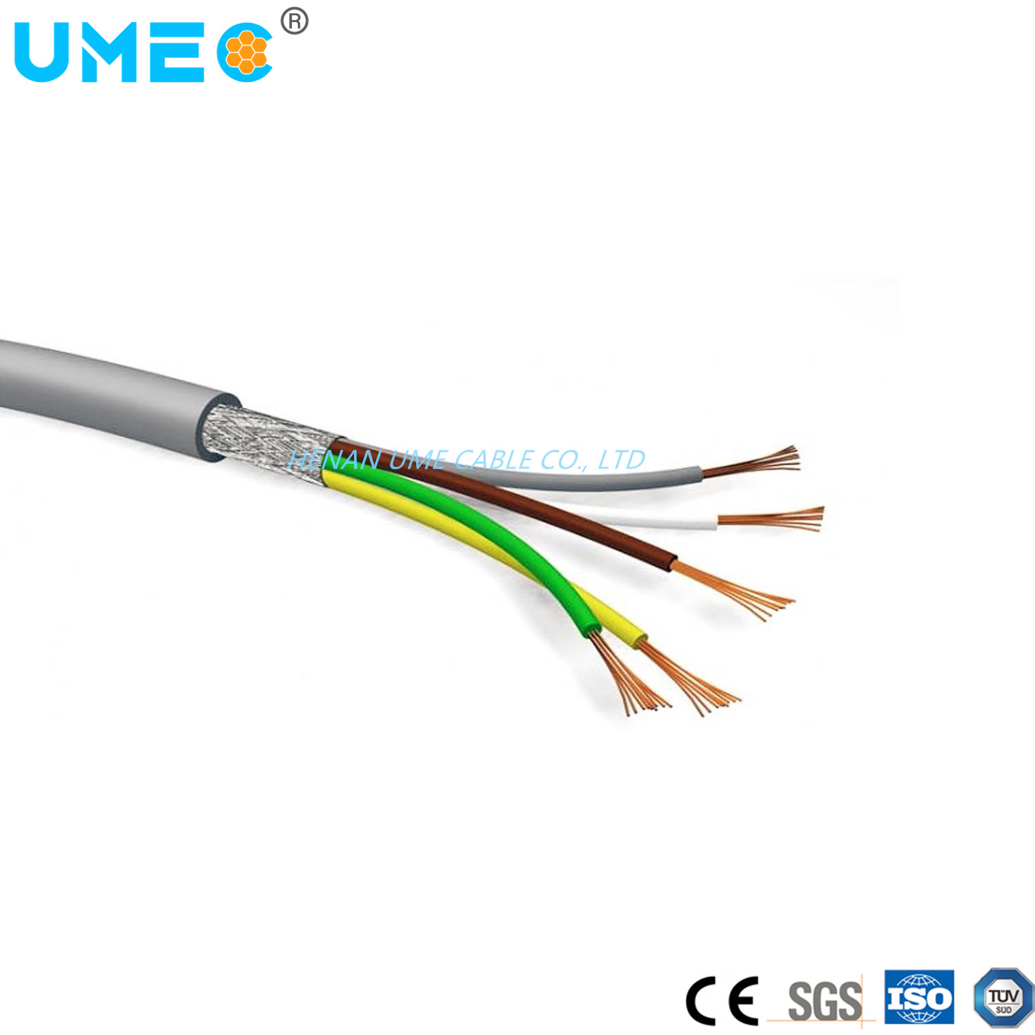 300/500V PVC Insulated Sheath Copper Conductor Electric Cable Liycy Cable