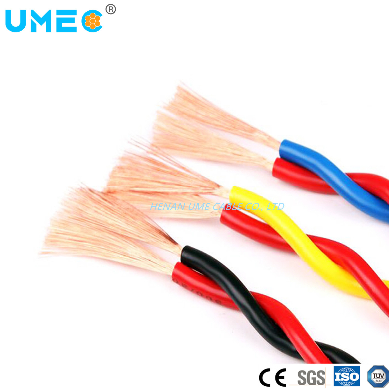 450/750V Red Black Heating Resistant Electrical Cu Coil Roll Package Twisted Wire with PVC Insulation