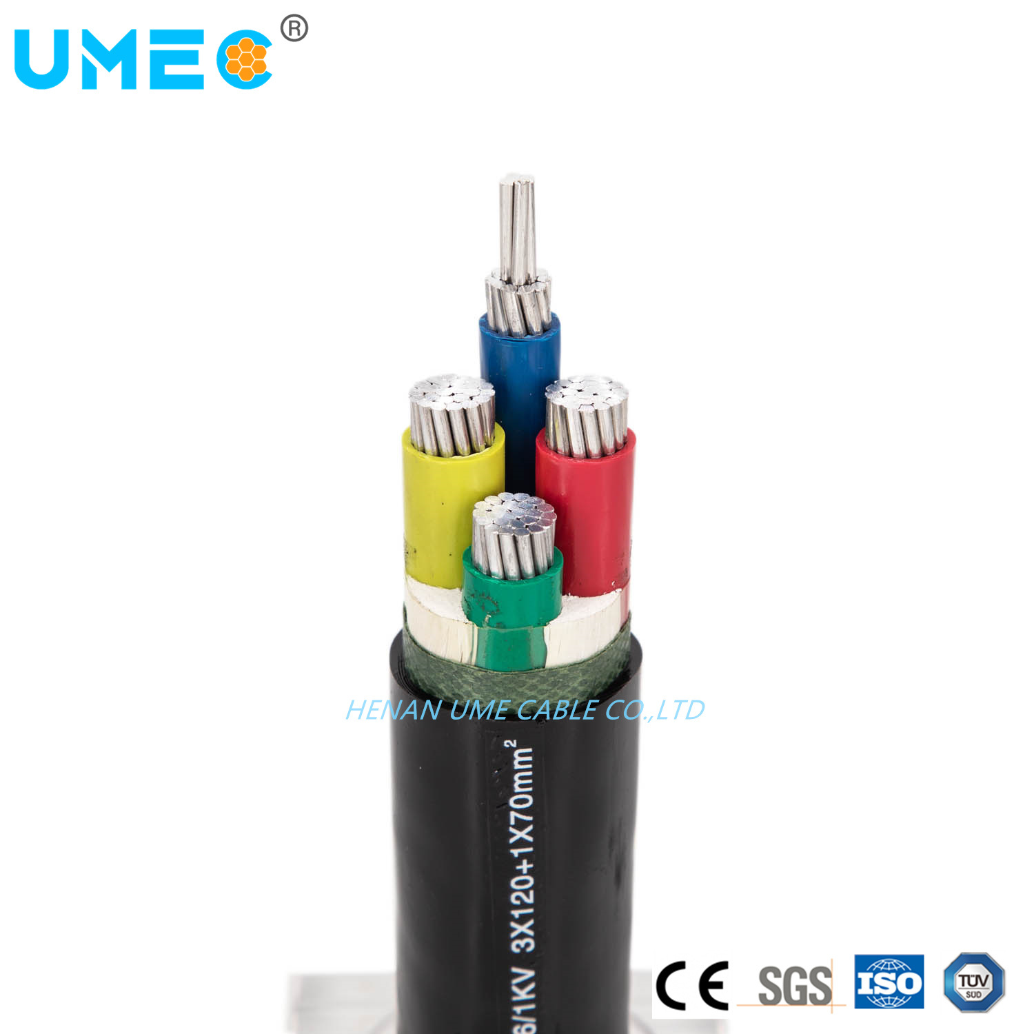Chine 
                4X35+1x16mm2 4X120+1x70mm2 Cu/Al isolés en polyéthylène réticulé à gaine de câble d′alimentation
              fabrication et fournisseur