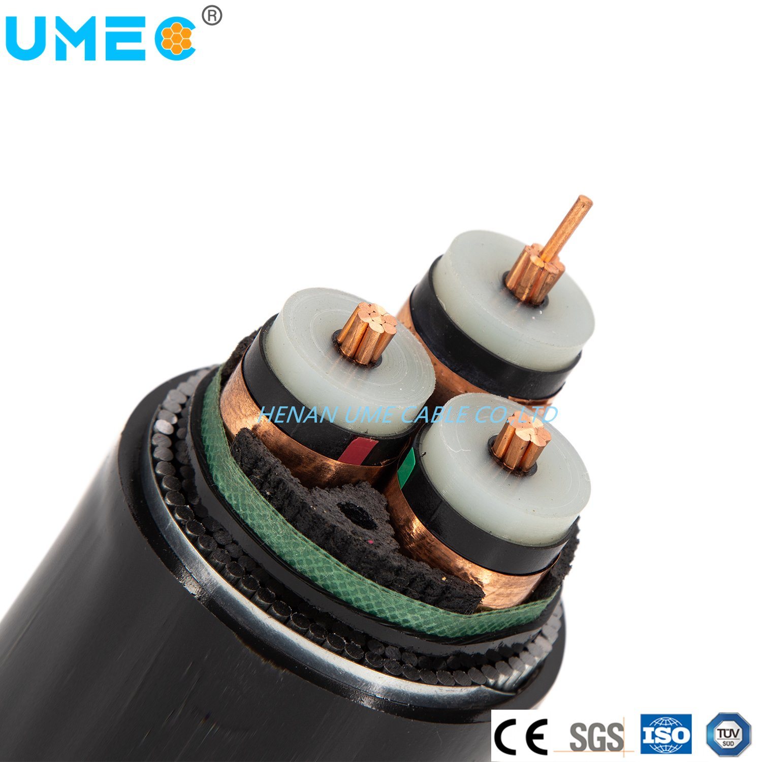 6/10kv 6.35/11kv Three Cores Al/ Cu XLPE/PVC Armoured Power Cable