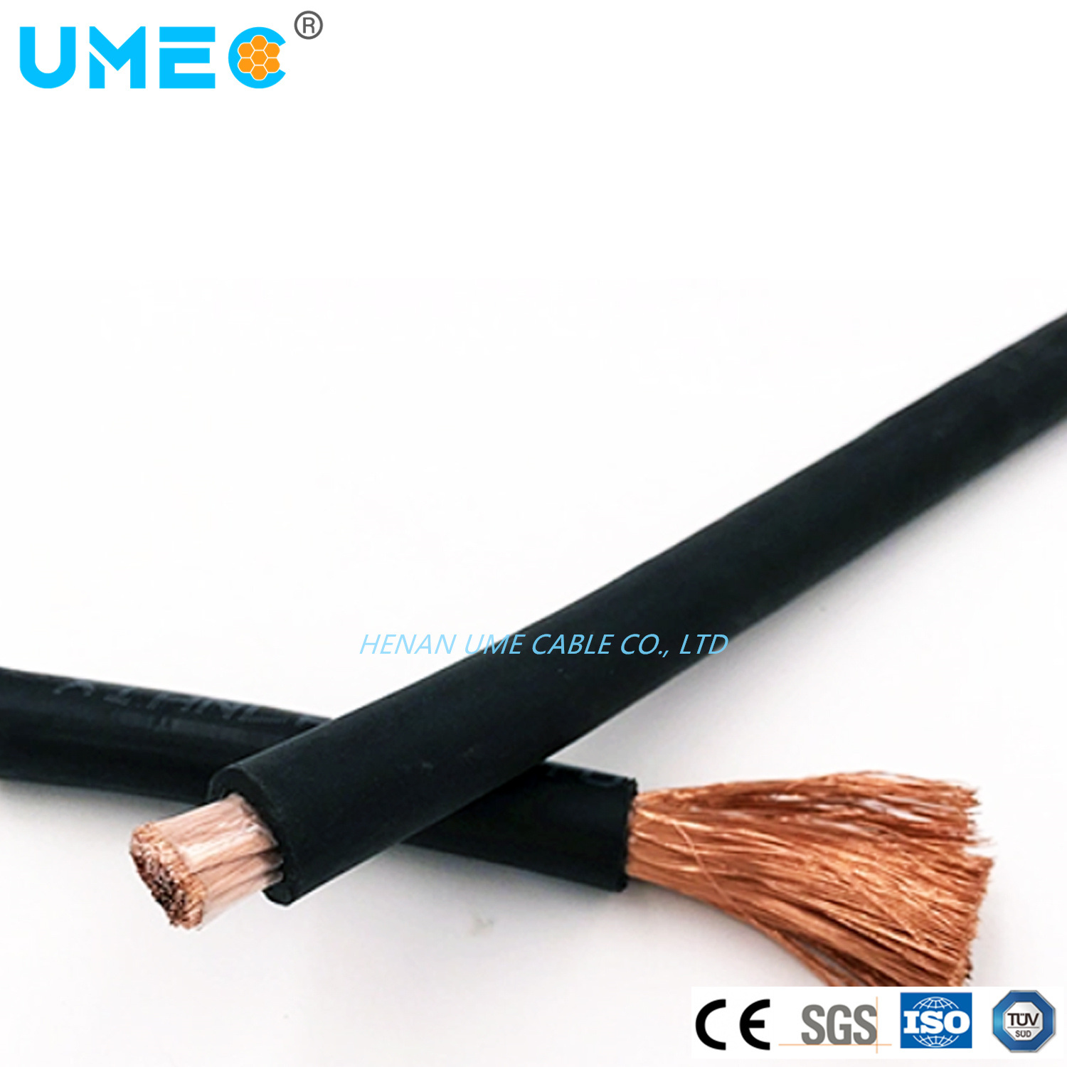 AC200V 2/0 1/0 AWG 25mm 35mm2 50mm 70mm 250mcm Rubber Insulation H05rn-F Flexible Copper Welding Cable