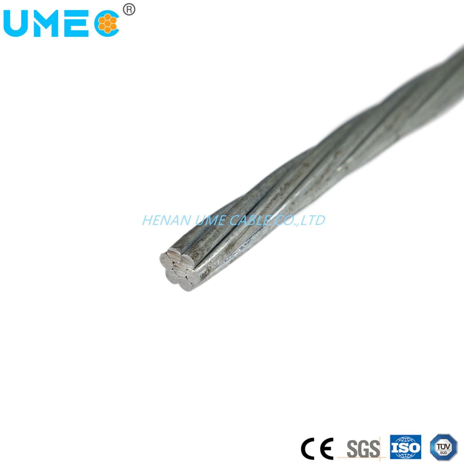 
                Fil métallique en acier galvanisé ASTM A475 fil de fer 1/4 (7/2,03 mm) fil de support/Guy Fil
            