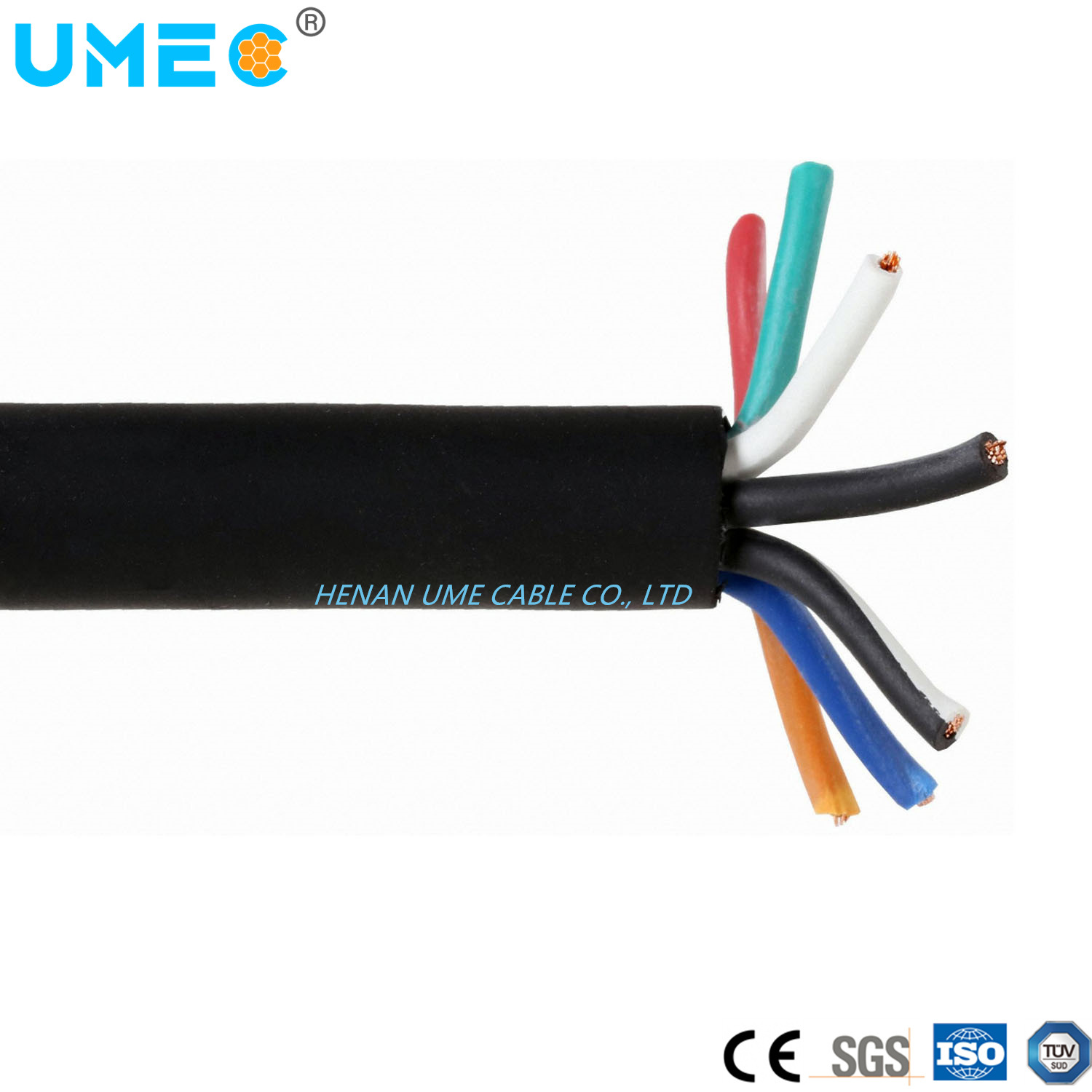 ASTM Standard 2 3 4 5 Copper Conductor 16AWG 12AWG 10AWG 8AWG*4core So Sow Soow Sjoow Flexible Rubber Cable