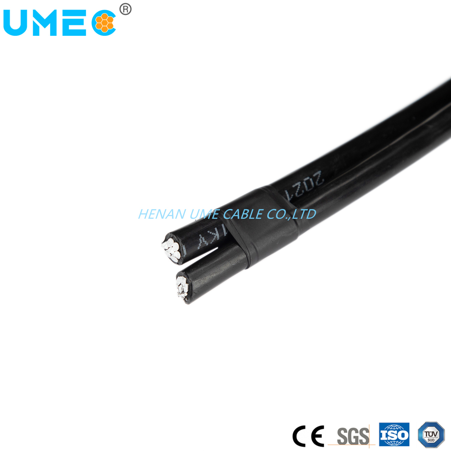 Aerial Bundled Cable 0.6-1kv XLPE Insulated Duplex Service Drop Cable