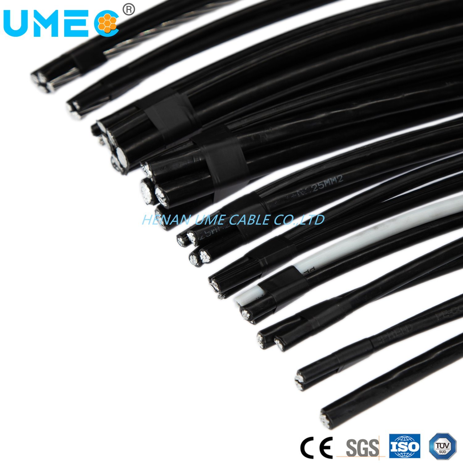 Aluminum Cable Twisted Cables 2X16mm2 Overhead 25/35/50/70/95mm Aerial Bundled ABC Cable
