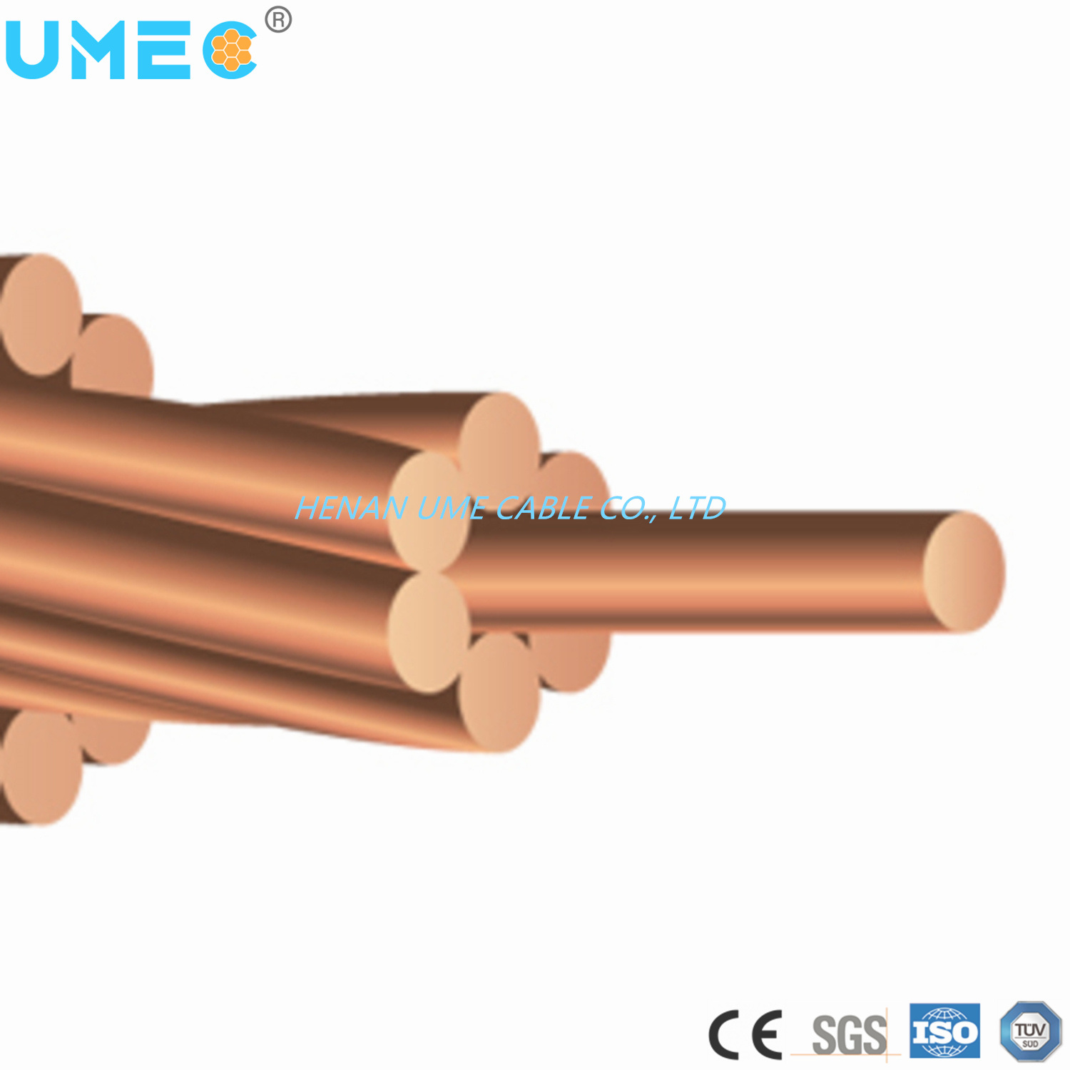 
                Cable trenzado de cobre redondo desnudo conductor de cobre de barón
            