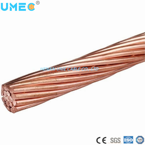 Bare Solid Round Wire Overhead Transmission Line Bare Copper Conductor