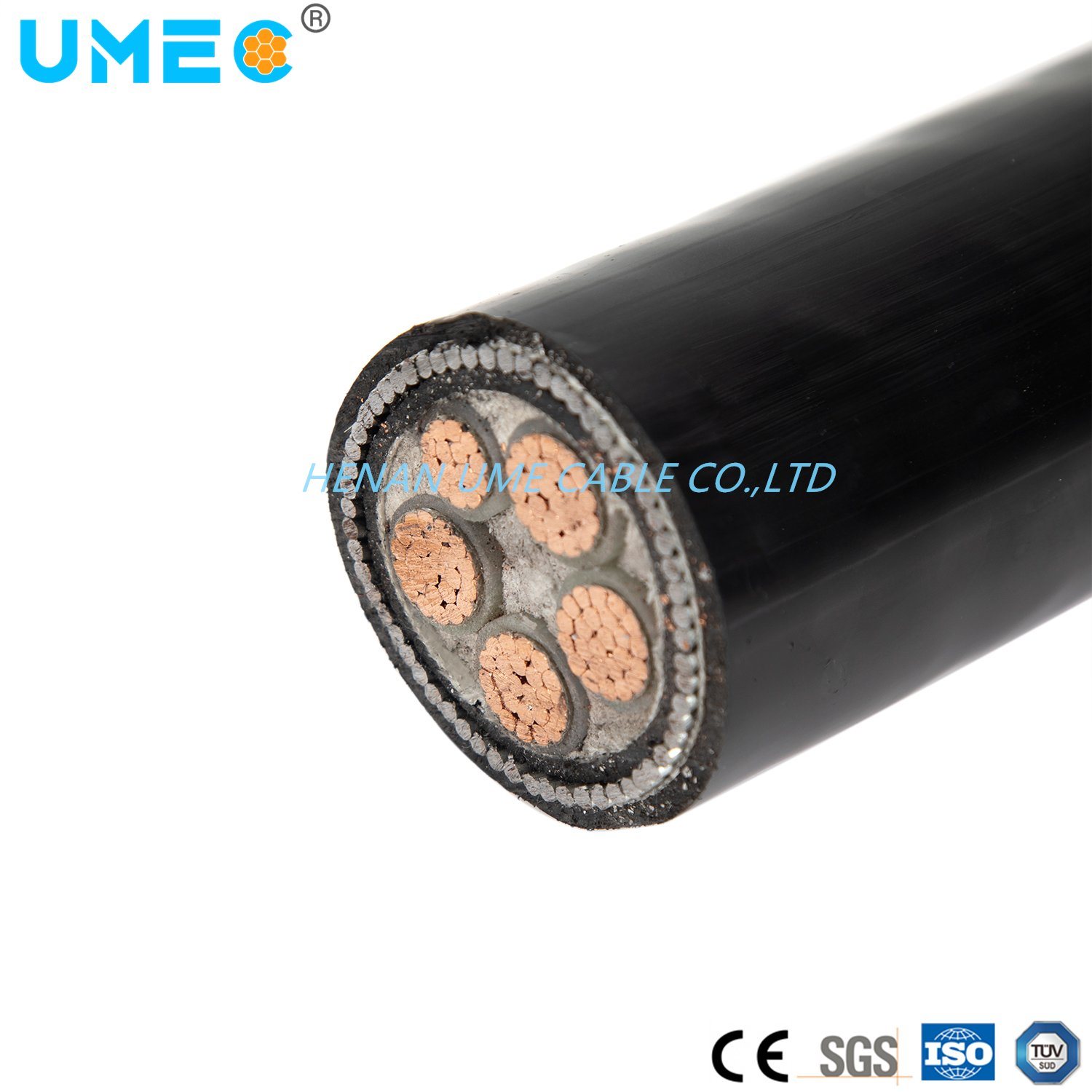China Cable Factory 0.6/1kv Copper/Aluminum Conductor XLPE Insulated Steel Wire Armored PVC Sheath Power Cable
