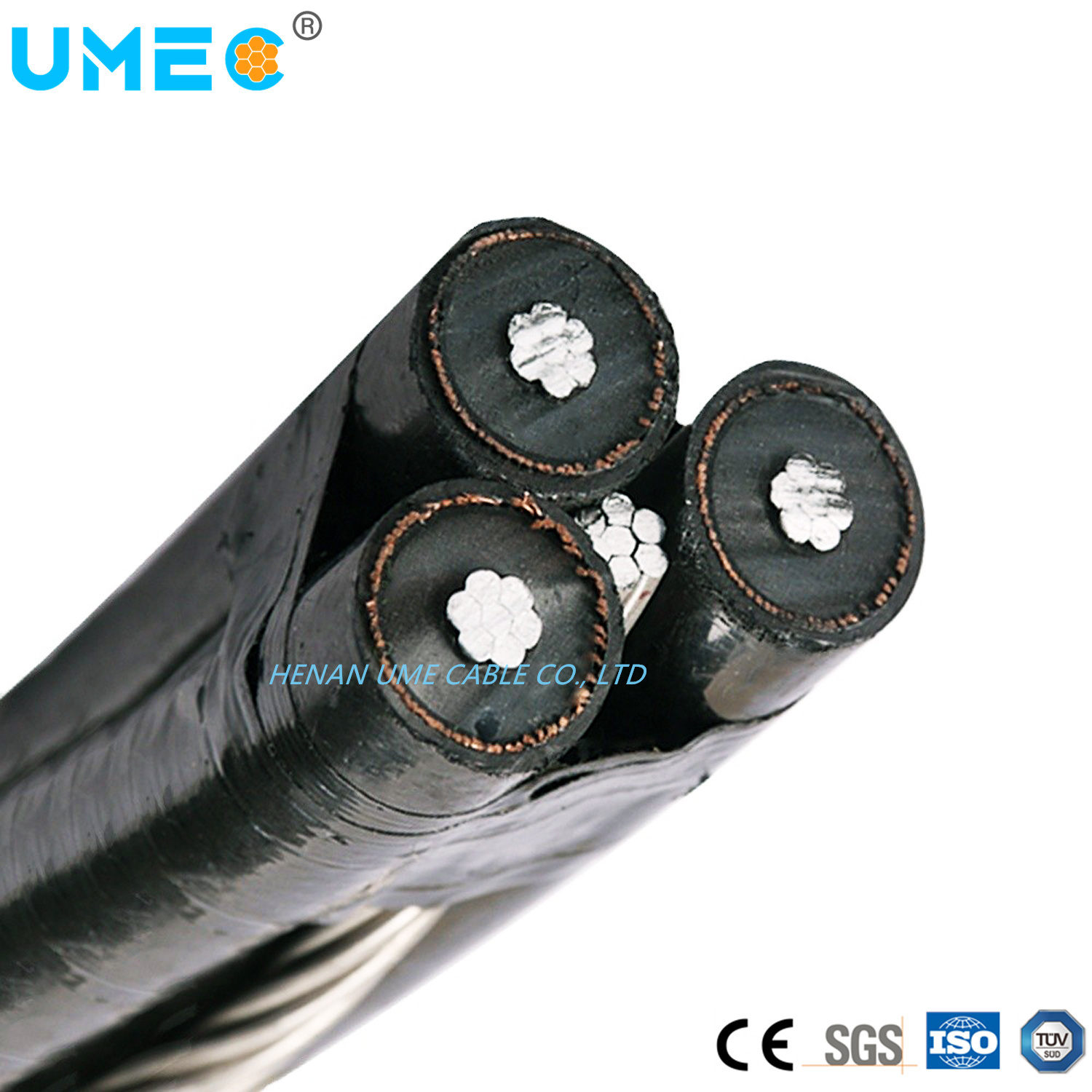 China Manufacturer Direct 11kv 33kv 16sqmm 120sqmm 185sqmm Mv Overhead Cable 5 Cores Aluminum Conductor ABC Cable