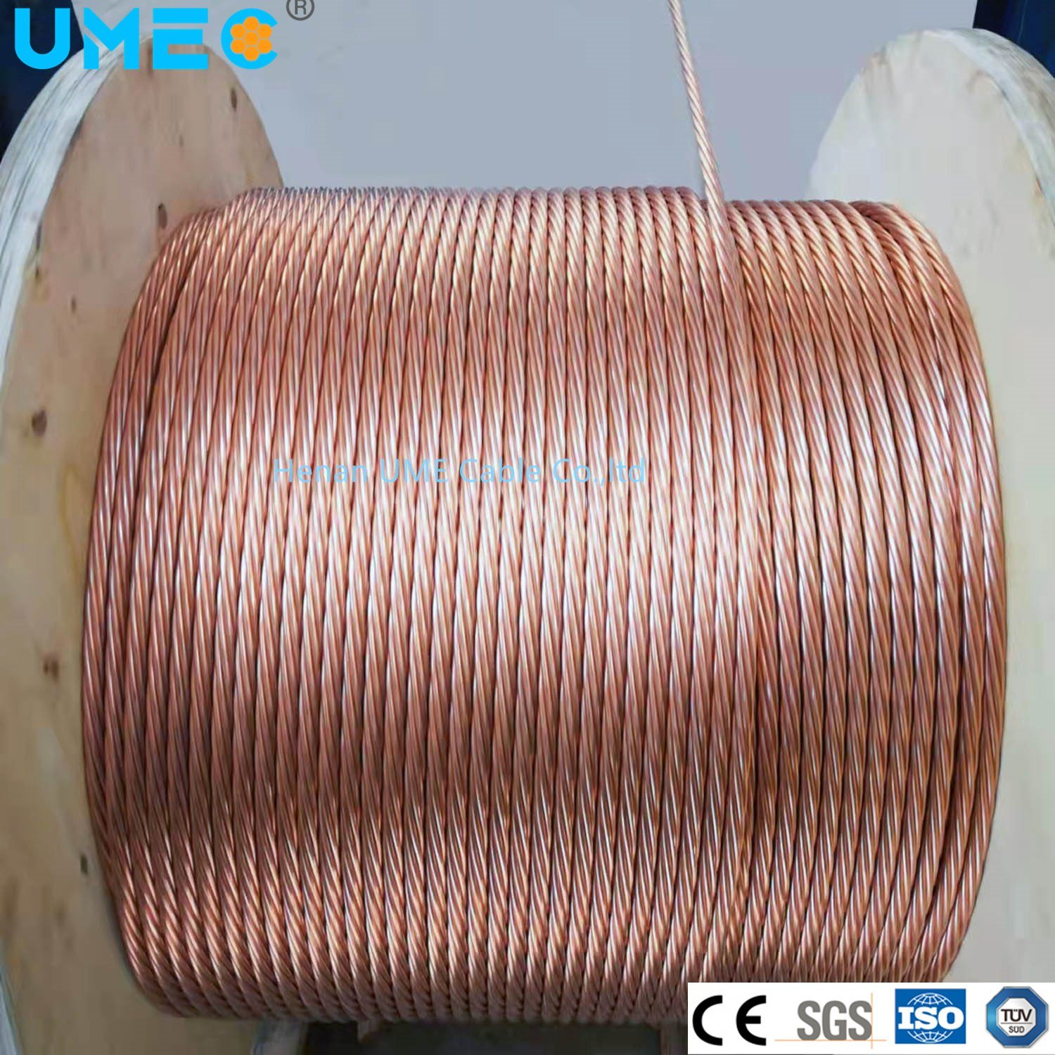 
                La conductivité de 15 % de la Chine d′origine du fil en acier plaqué de cuivre pour la transmission de puissance sur le fil CCS
            