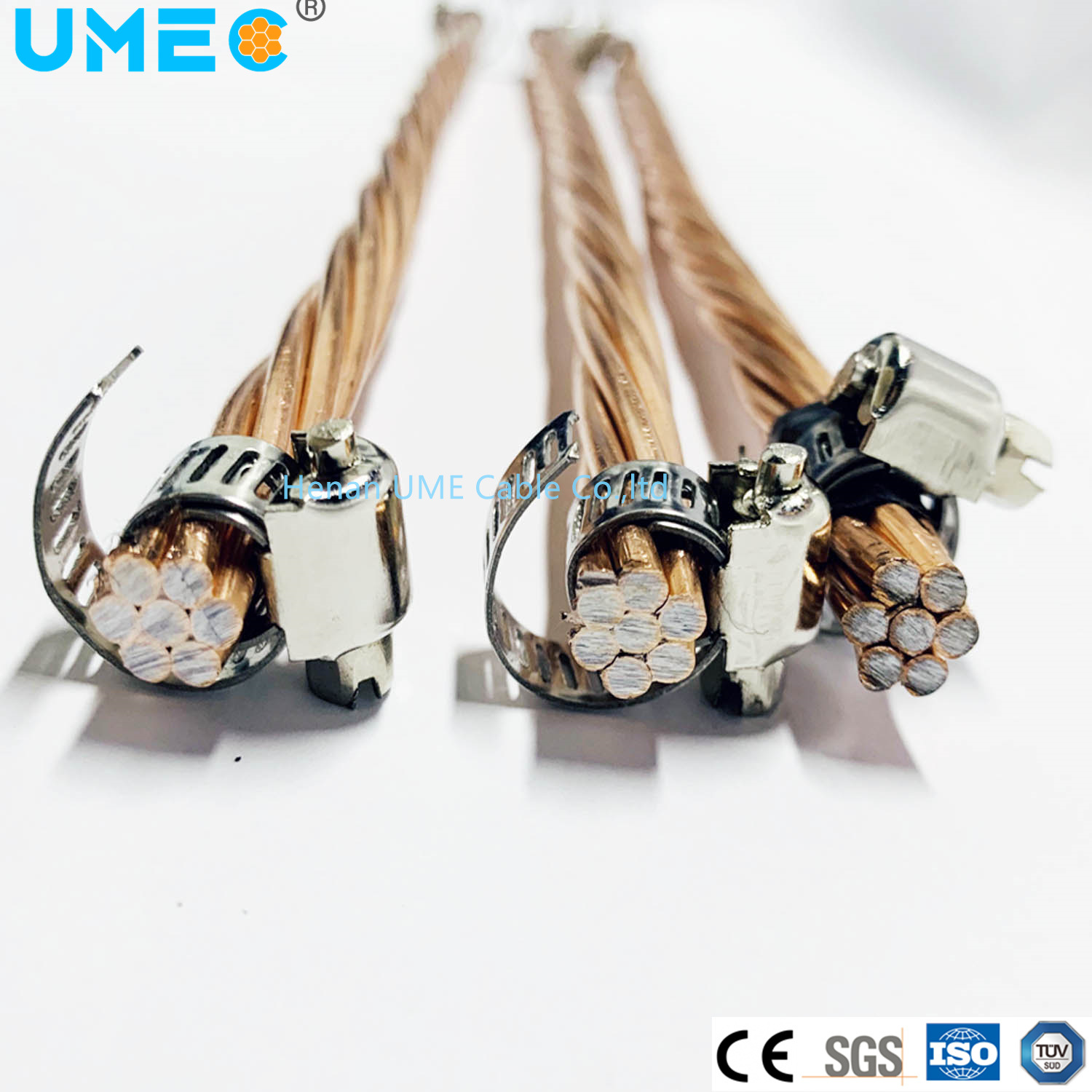 
                Revêtement de cuivre sur le fil de masse électrique du fil en acier plaqué cuivre CCS
            
