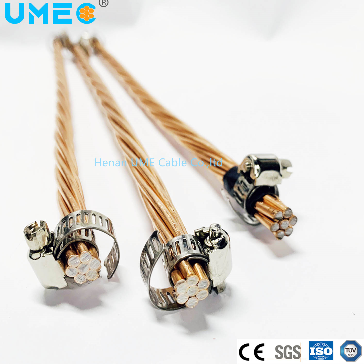 Custom Lighting Protection Earth Electrical Bare Conductor Copper Clad Steel CCS 7 19 37stranded Wire