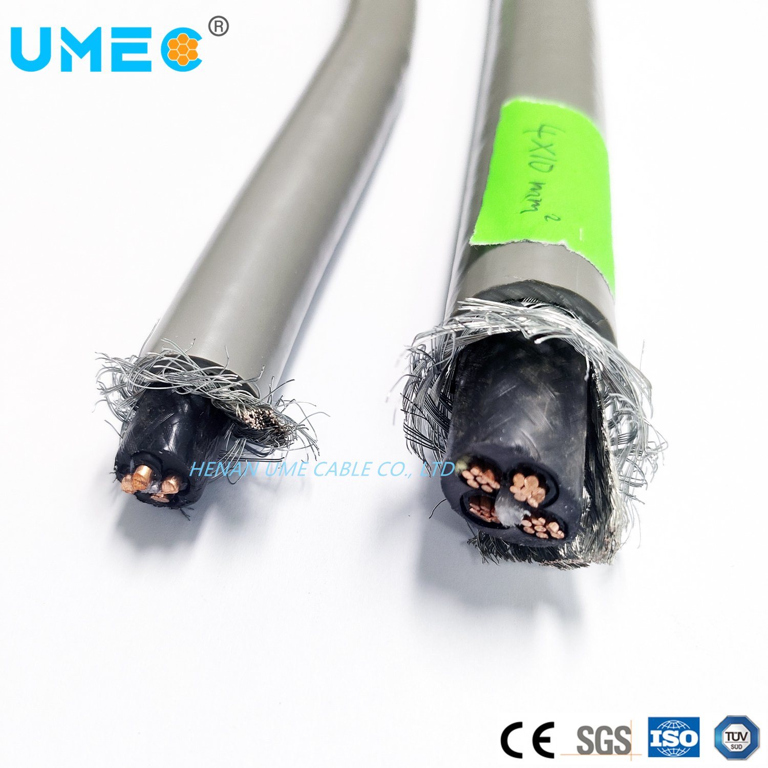 Earthing Cable Tinned Copper Drain Wire Braiding Cable Power Cable 0.6/1kv 4X2.5 4X10mm2 LV Cable