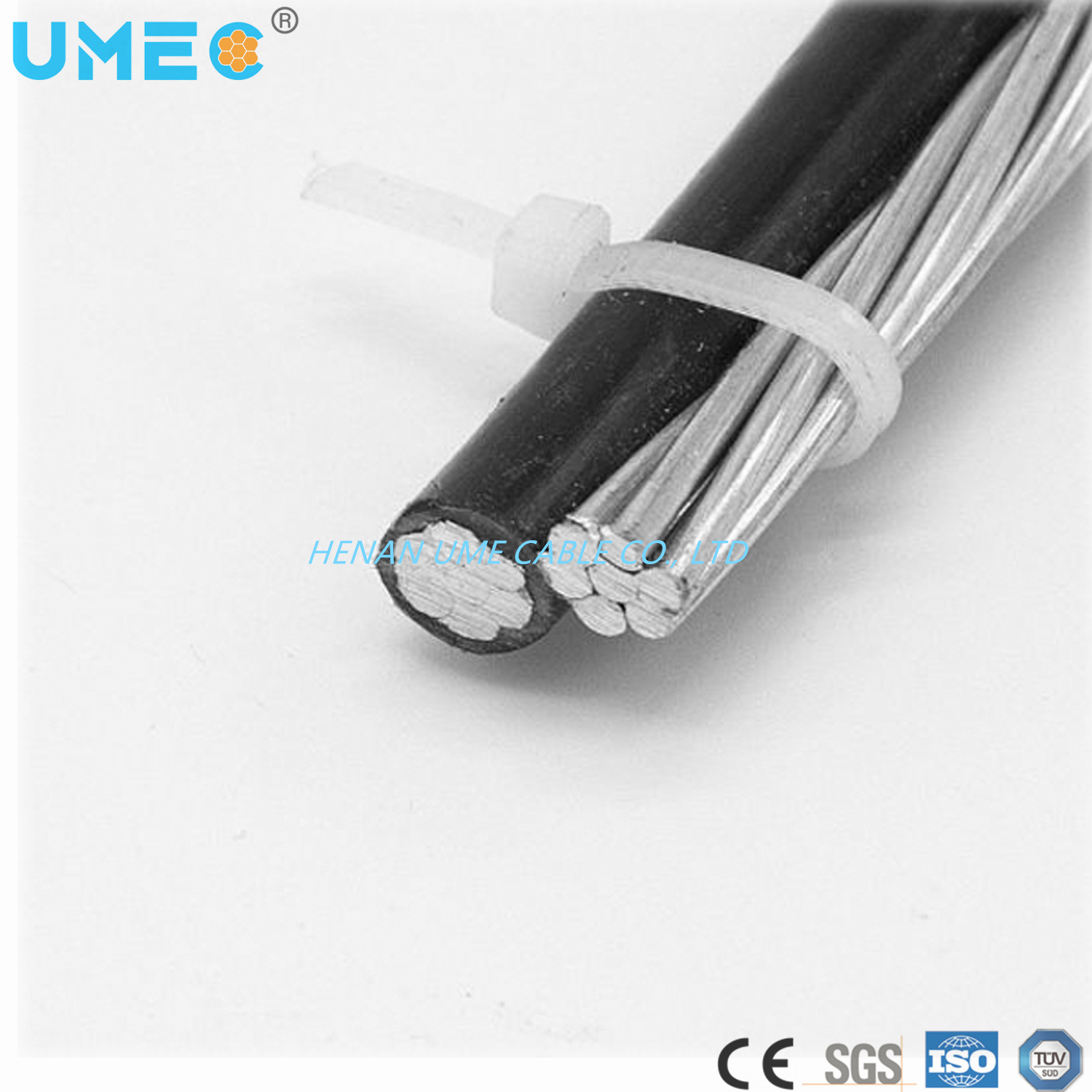 Electric 600V XLPE/PVC/PE Insulated Aluminum Conductor 6/4/2AWG Duplex Service Drop Cable
