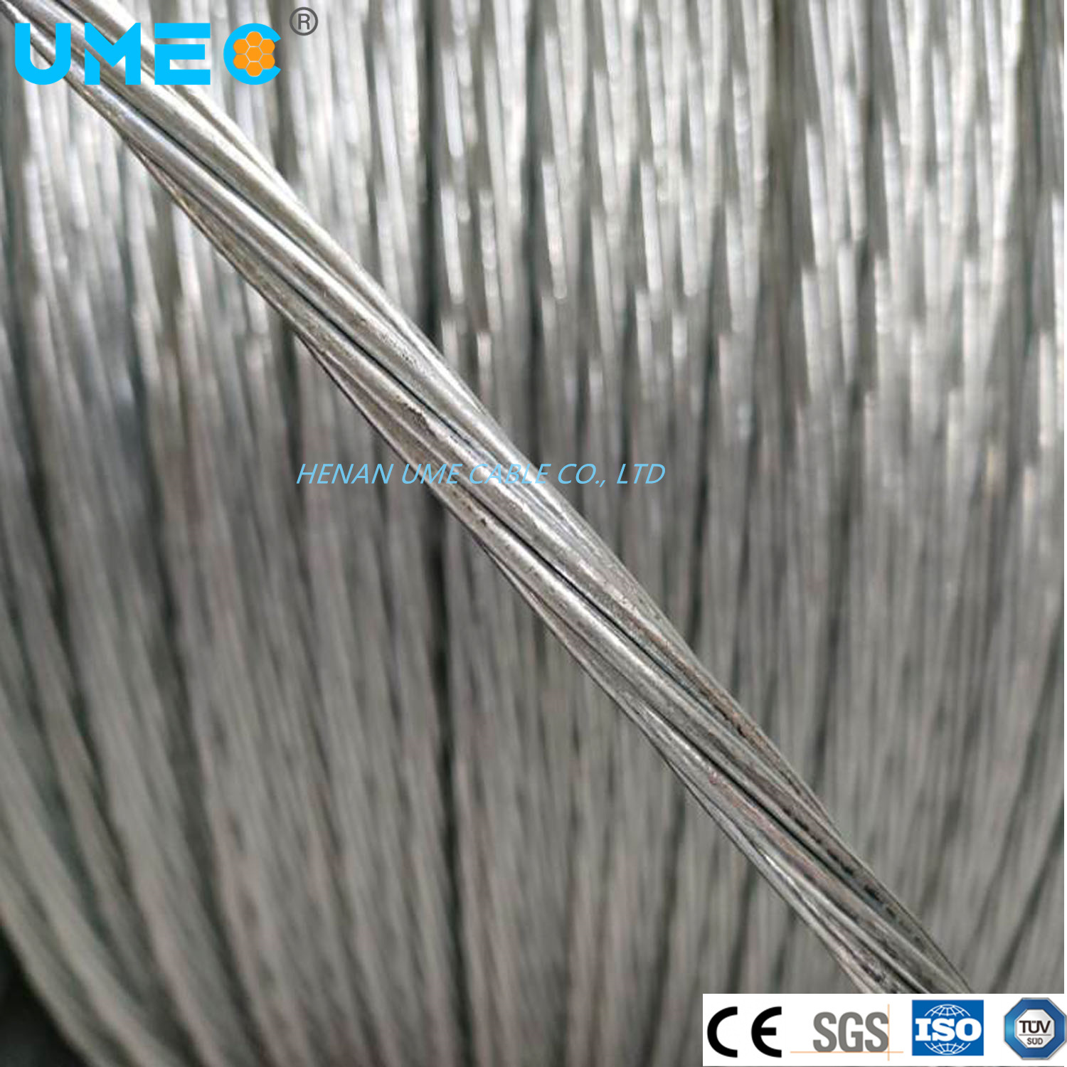 Cina 
                Linee di massa aeree elettriche in acciaio ad alto tenore di carbonio GSW ASTM A475 Filo in acciaio galvanizzato intrecciato per cavo elettrico conduttore ACSR
              produzione e fornitore