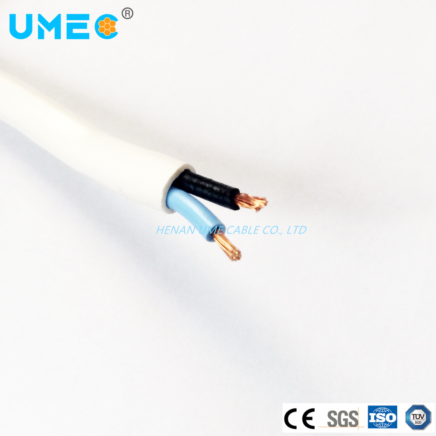 
                Cable Electrica Cu/Al Conductores aislados con PVC, el cable plano recubierto de PVC BVVB Blvvb
            