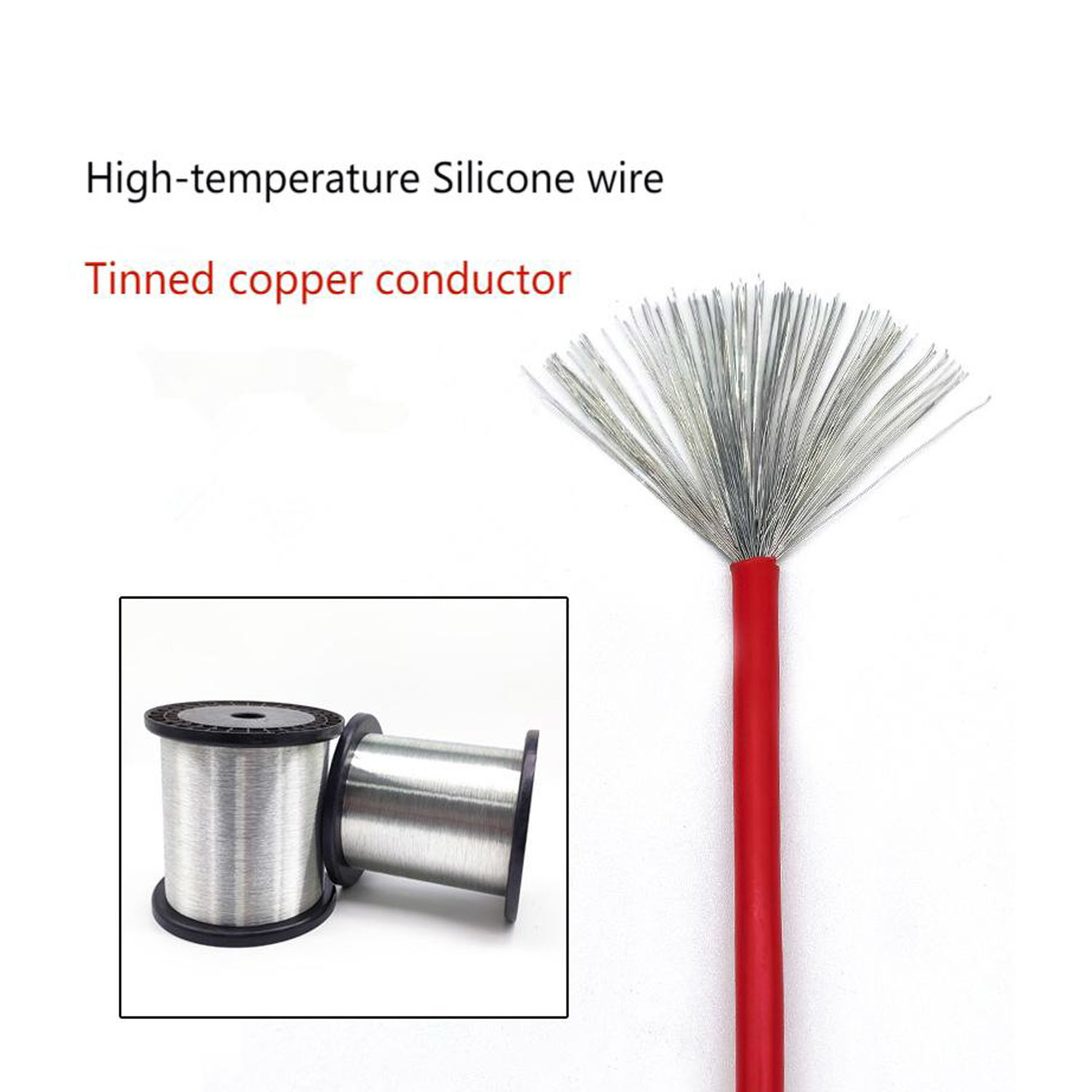 Electrical Copper or Tinned Copper Soft Heat Resistance Silicone Fiberglass Wire 0.3 0.5 0.75 1.0 1.5 2.0 2.5mm2 Electric Cable Wire