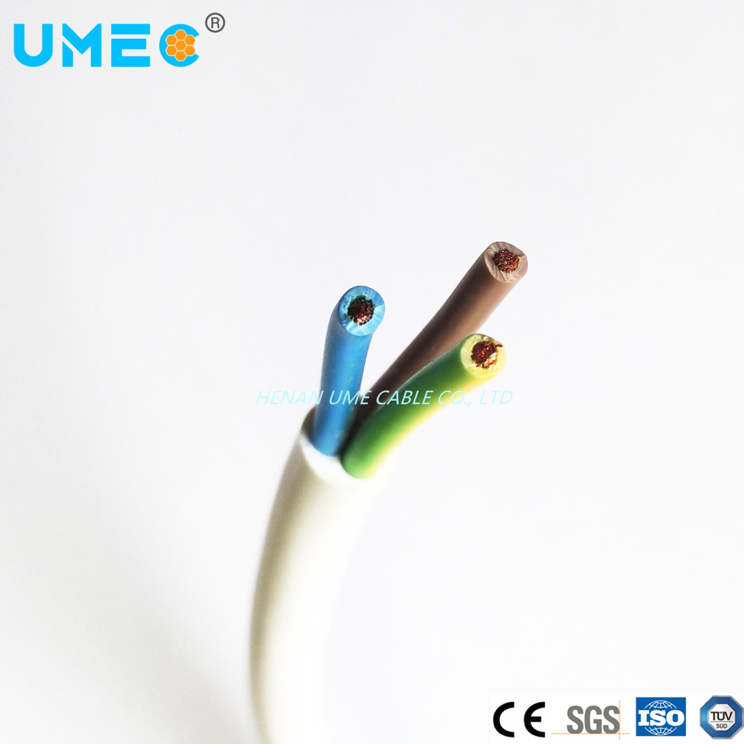 Electrical Extruded PVC Insulated Myym H05VV-F A05VV-F Round and Flat Copper Cable 2X0.75mm2 3X0.5mm2 Electric Cable