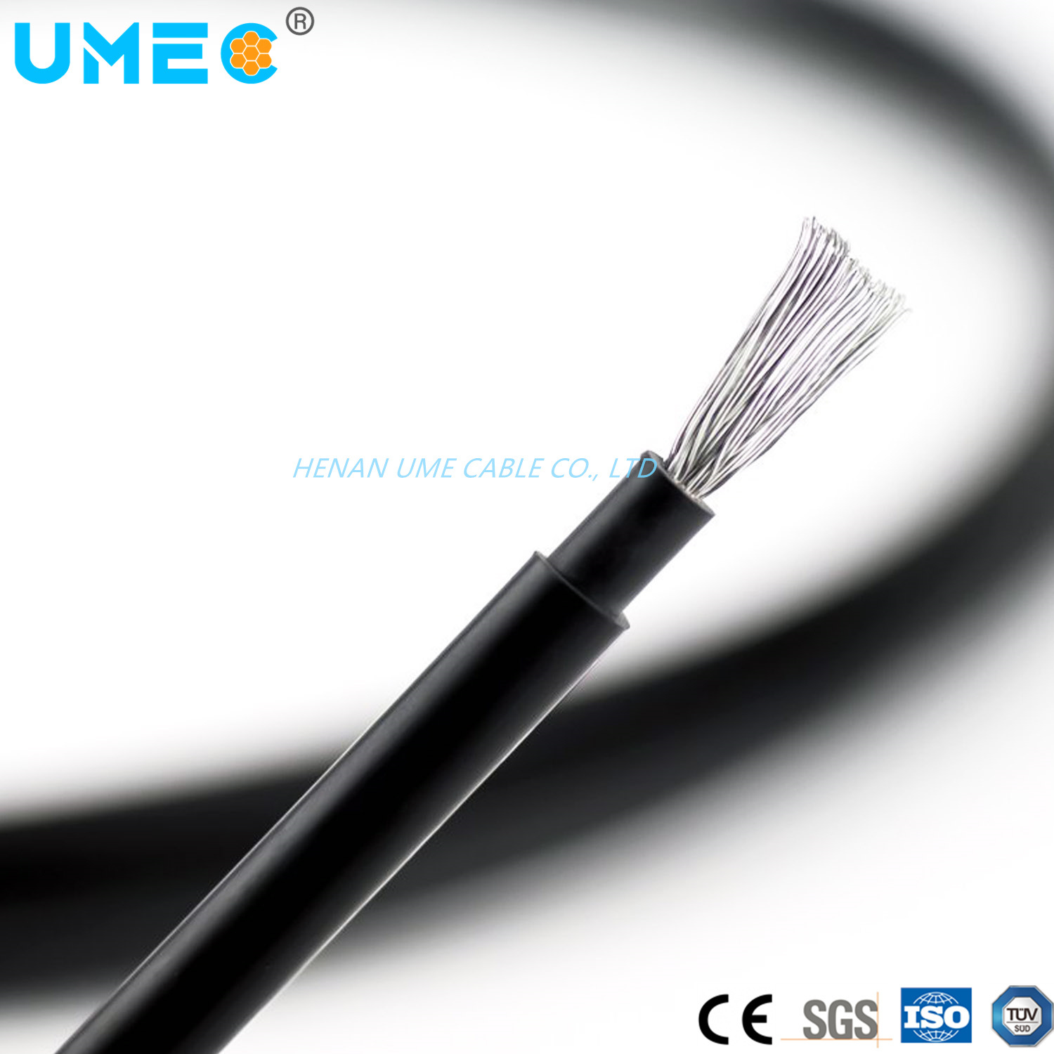 
                Cable de energía solar eléctrica CE aprobada único núcleo doble núcleo a 2,5 mm2 4mm2 6mm2 10mm2 10AWG 12 AWG 14AWG XLPE PV1-F de Cable eléctrico de CC
            