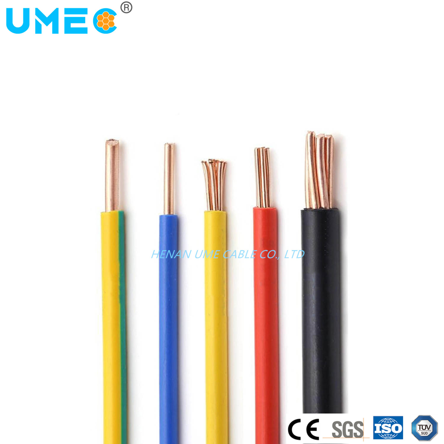Fire Resistant Falme Retardant 100%Free Oxgen Copper Conductor Class1 Class2 Conductor PVC Insulated Wire Earthing Wire