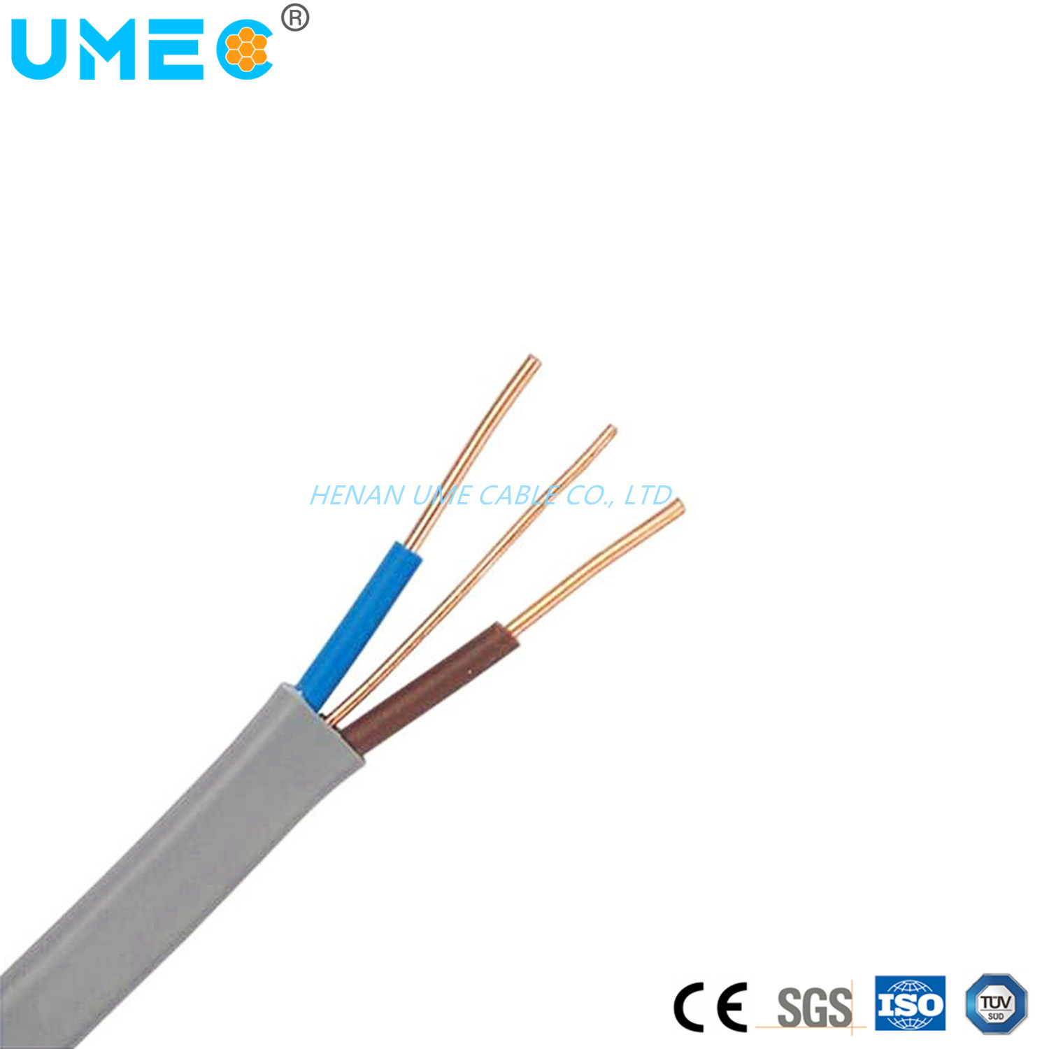 Flat Wire Copper Conductor PVC Insulated Sheathed Flexible Wire BVVB