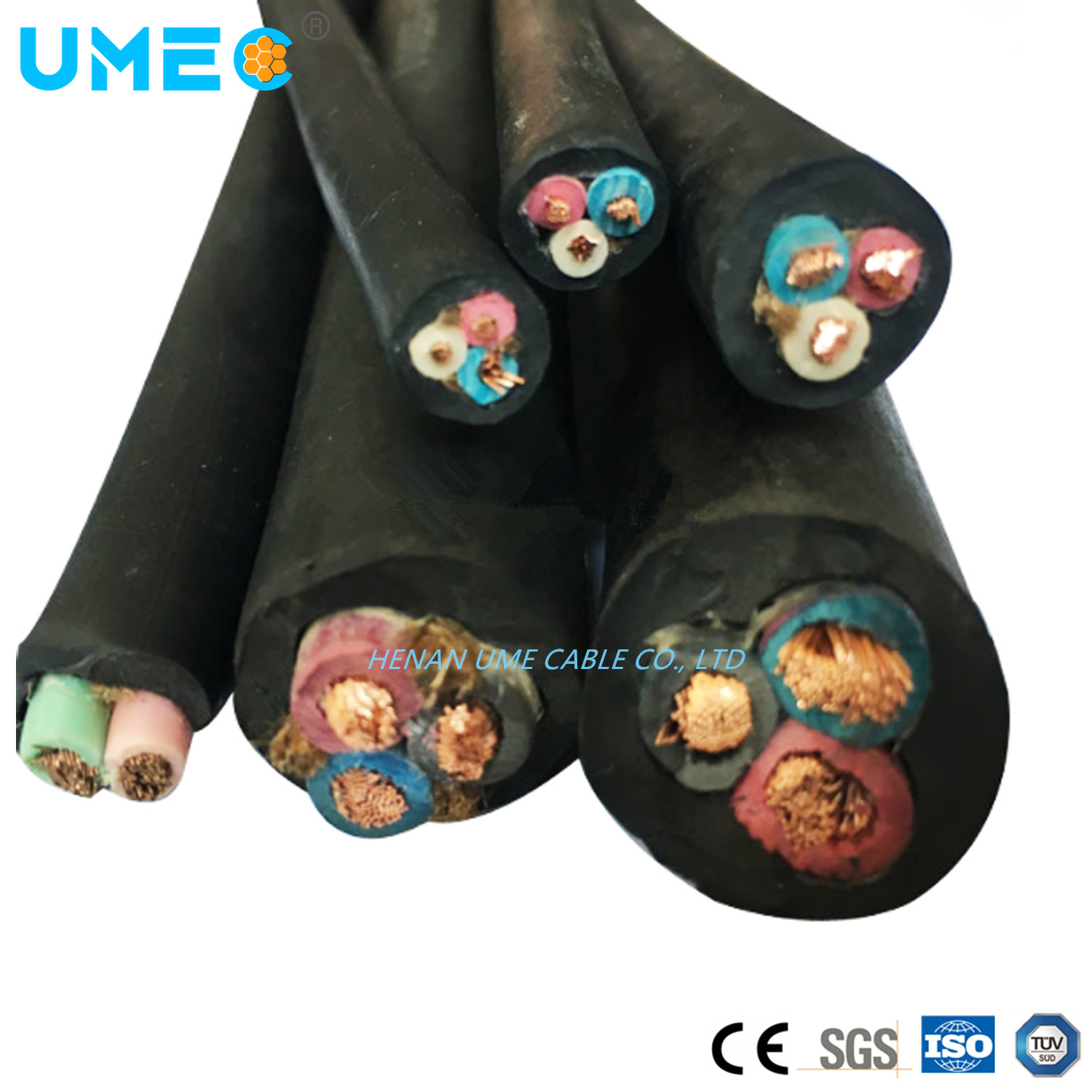 Flexible Copper Flame Retardant Underground Power Rubber Flexible Wire Cable