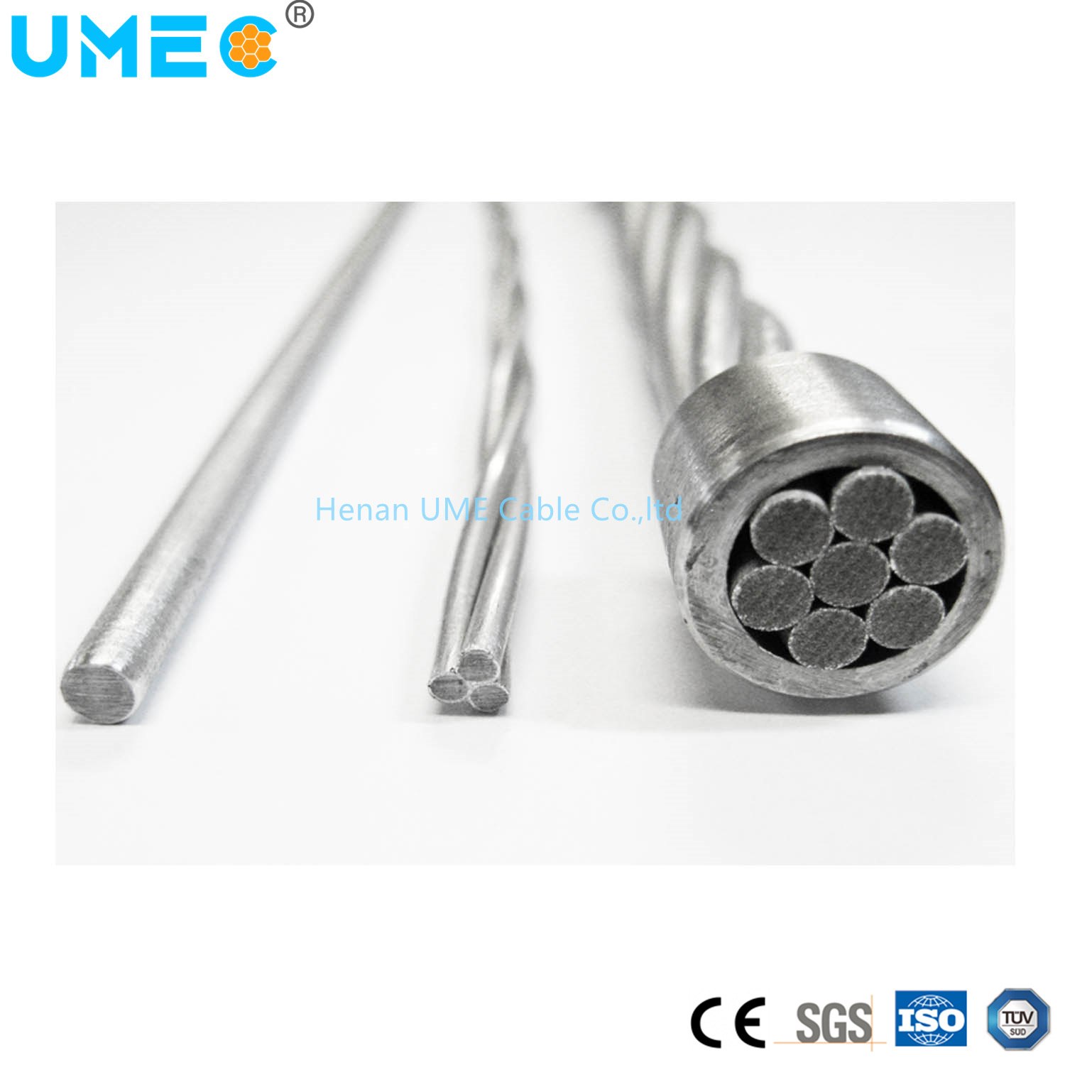 Hard-Drawn 20.3% Conductivity 4AWG Acs Single Wire Aluminum Clad Steel Conductor