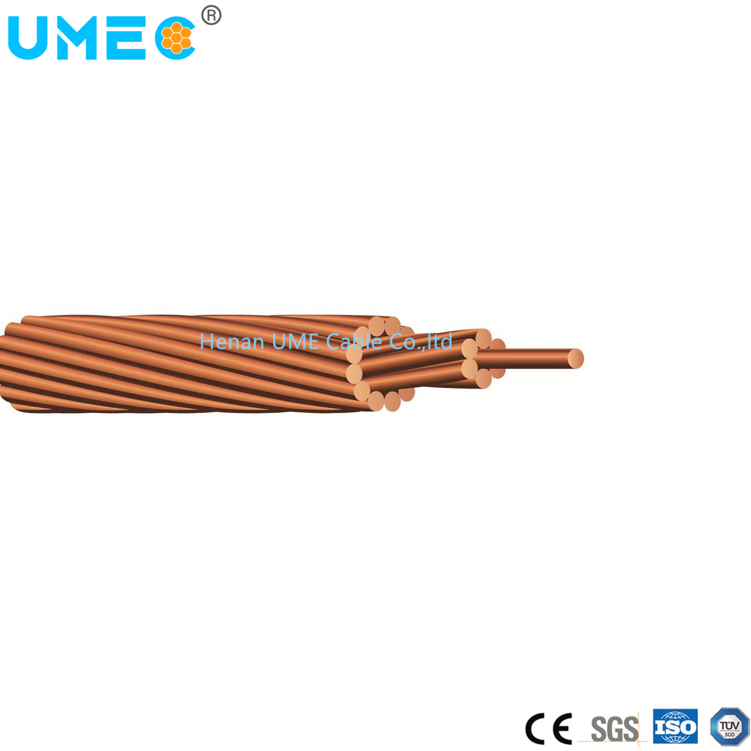 Chine 
                Conducteur en cuivre nu à câble 7 fils toronnés 10 AWG 8 AWG 6 AWG
              fabrication et fournisseur