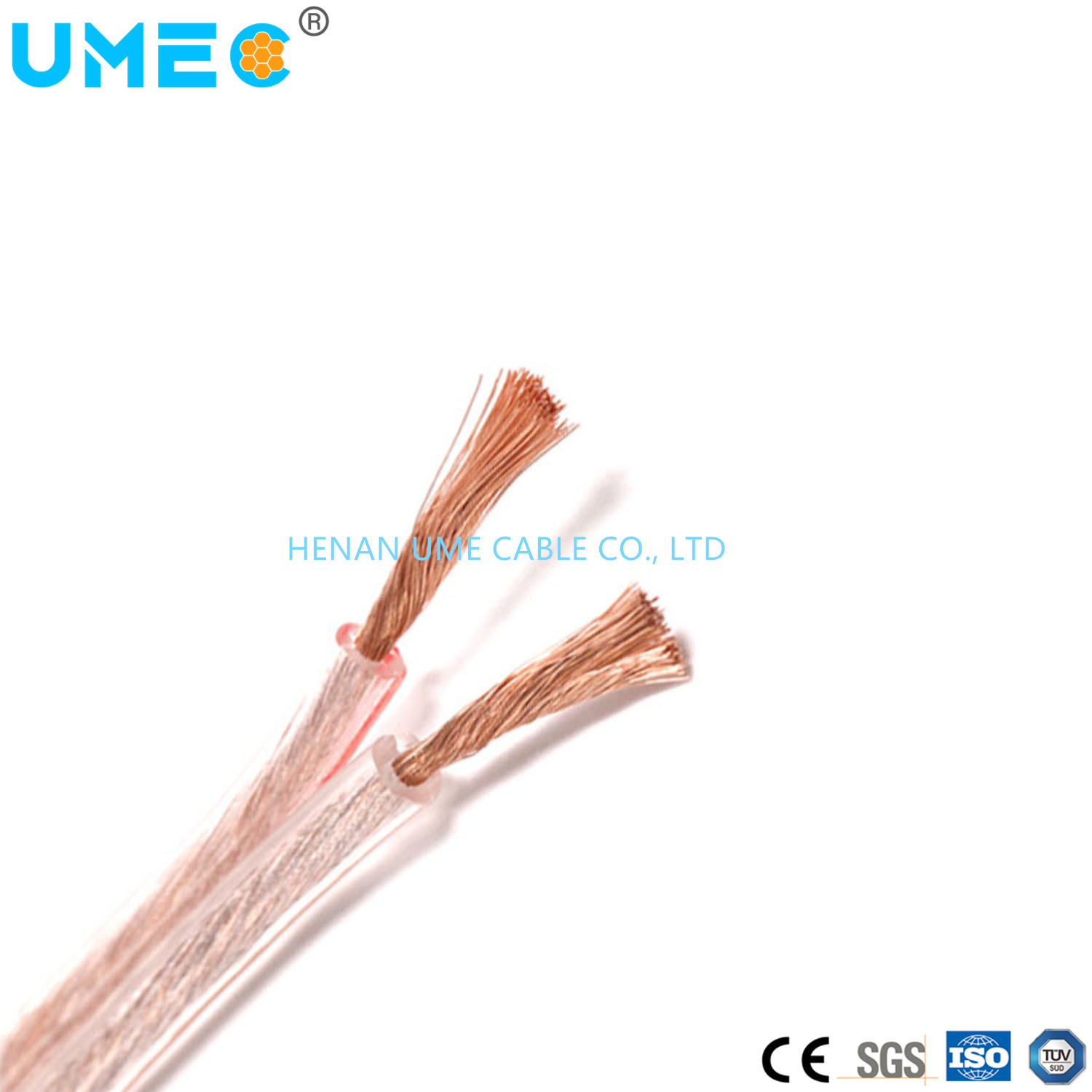 High/Good Quality Building Electrical Wire Speaker Wire 2 Cores White PVC Insulation
