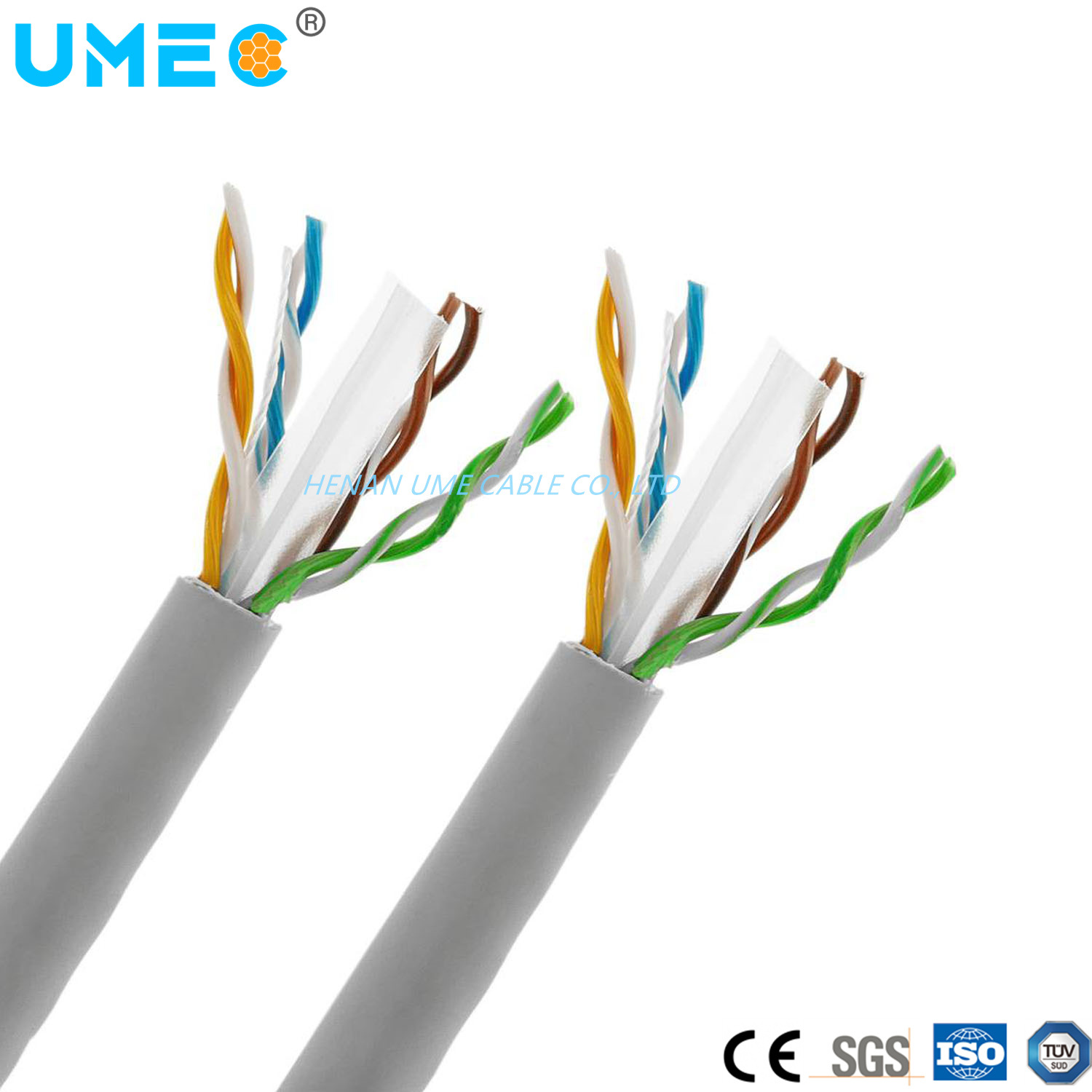 
                Cabo LAN 4 par 23AWG 24AWG CAT6 de venda a quente Cabo UTP CAT6 High Twisted 305m por rolo CAT6
            