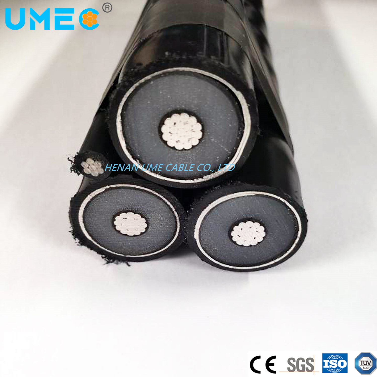 Китай 
                IEC 60502/AS/NZS 3599 7/22 КВ 35/11 КВ ABC для накладных распределительных линий 3X35, 3X70, 3X95мм2 провода кабеля
              производитель и поставщик