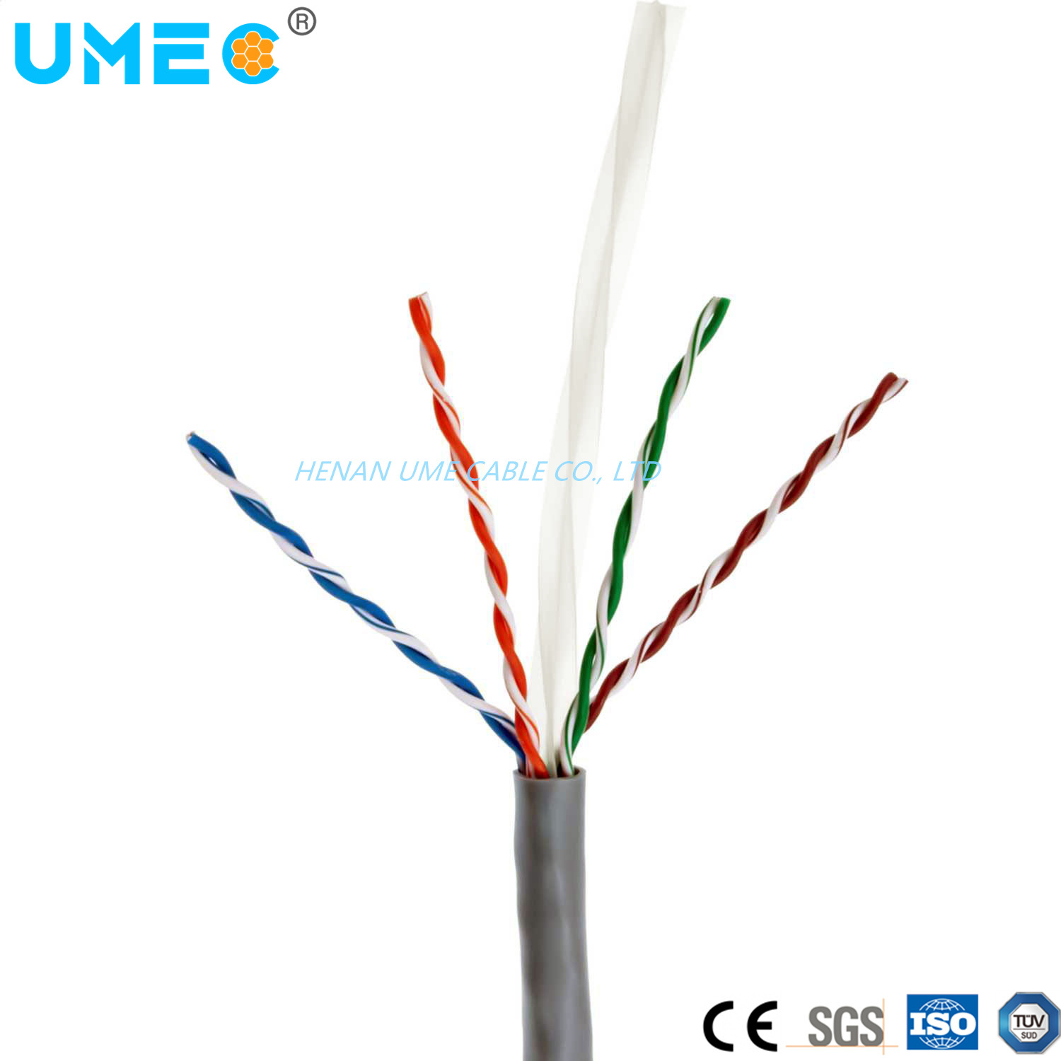 
                IEC Standard Outdoor Indoor Network CAT6 cable UTP de 305 metros Cable de Internet por rollo UTP CAT6 cable LAN 23awg 24AWG
            