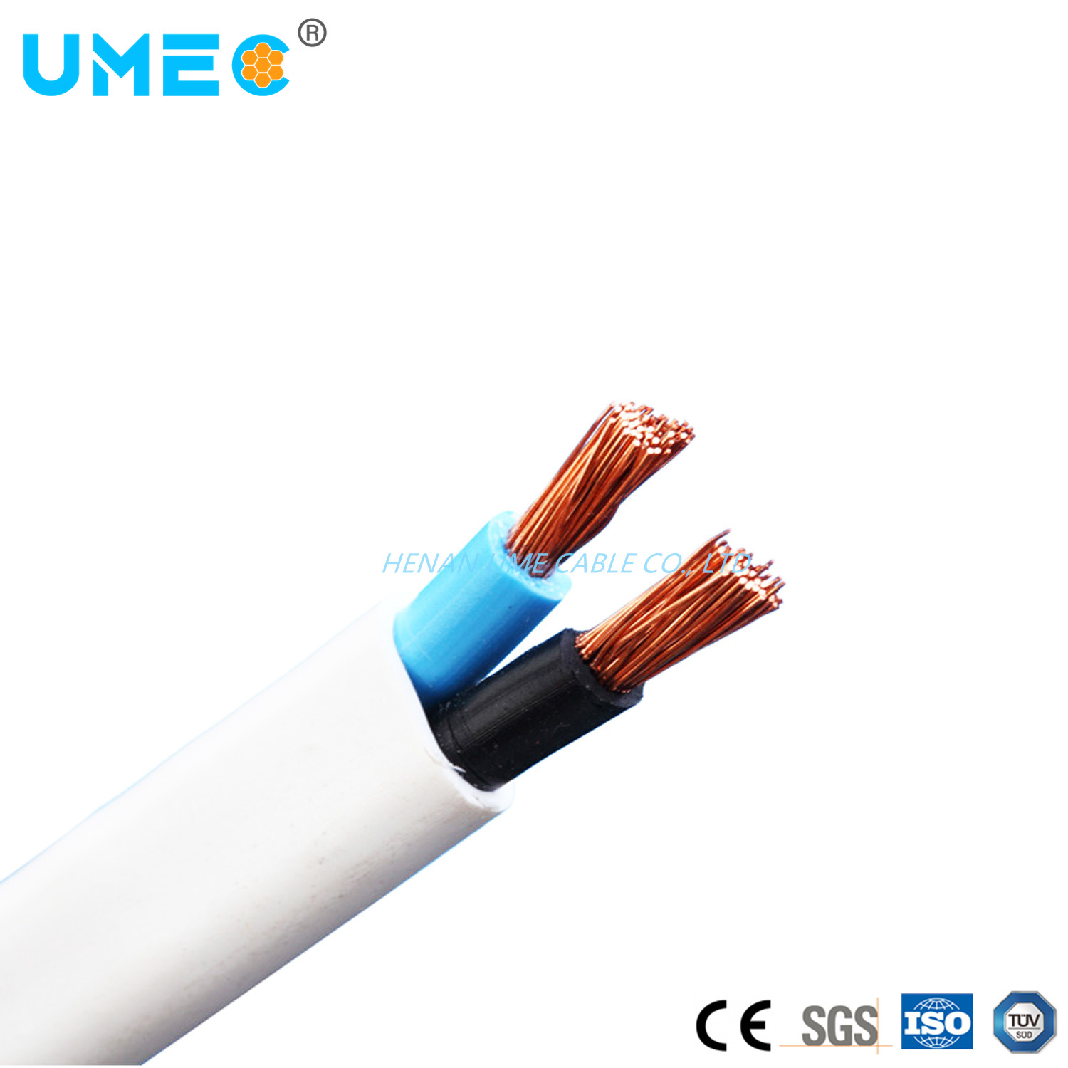 Chine 
                IEC60227 flat twin et la masse 2,5X2C+E Cu/PVC/PVC fil électrique du matériel de communication Blvvb BVVB/TPS
              fabrication et fournisseur