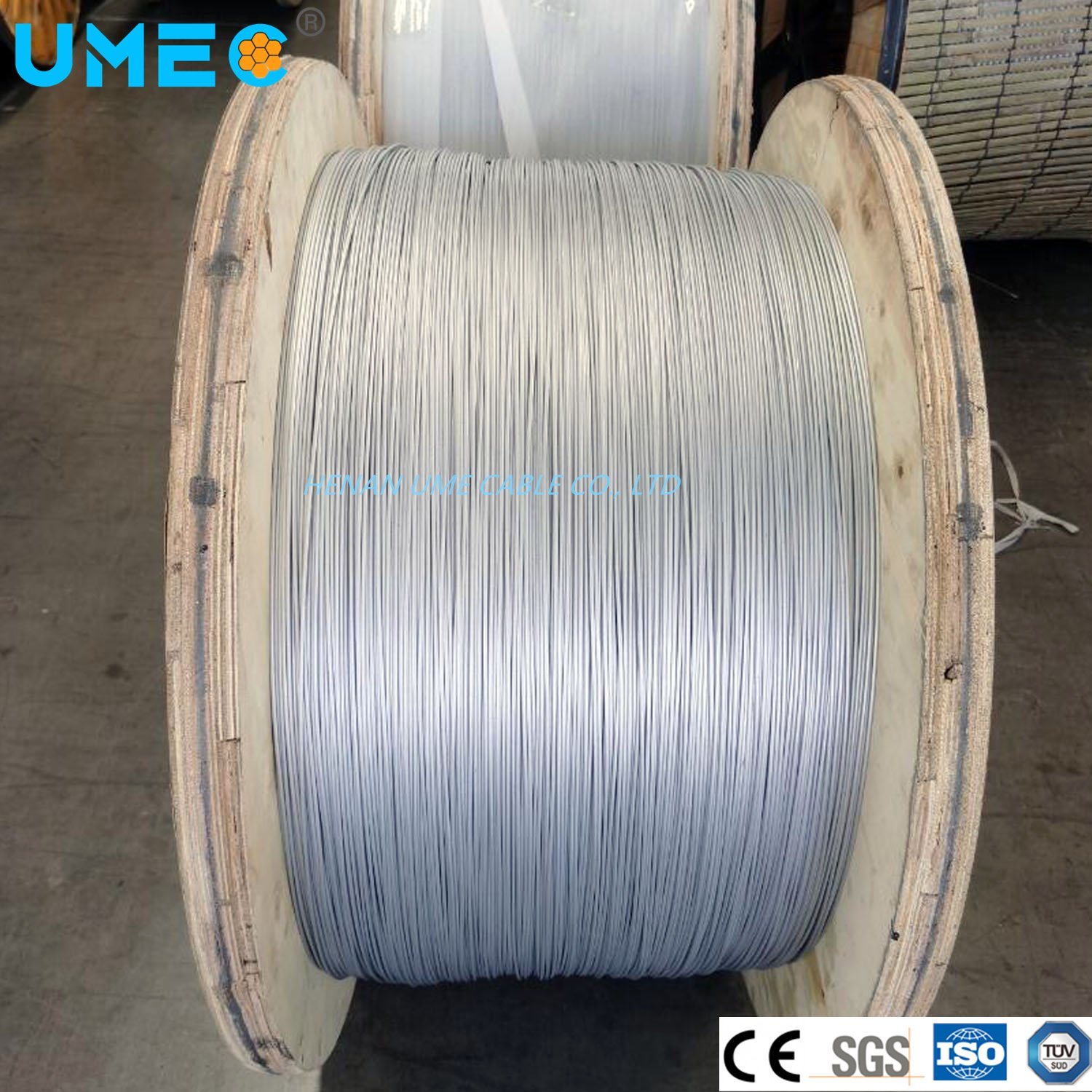 IEC61232 ASTM B-502 Standard Aluminum Clad Steel Overhead Grounding Wire Acs Single or Stranded Wire